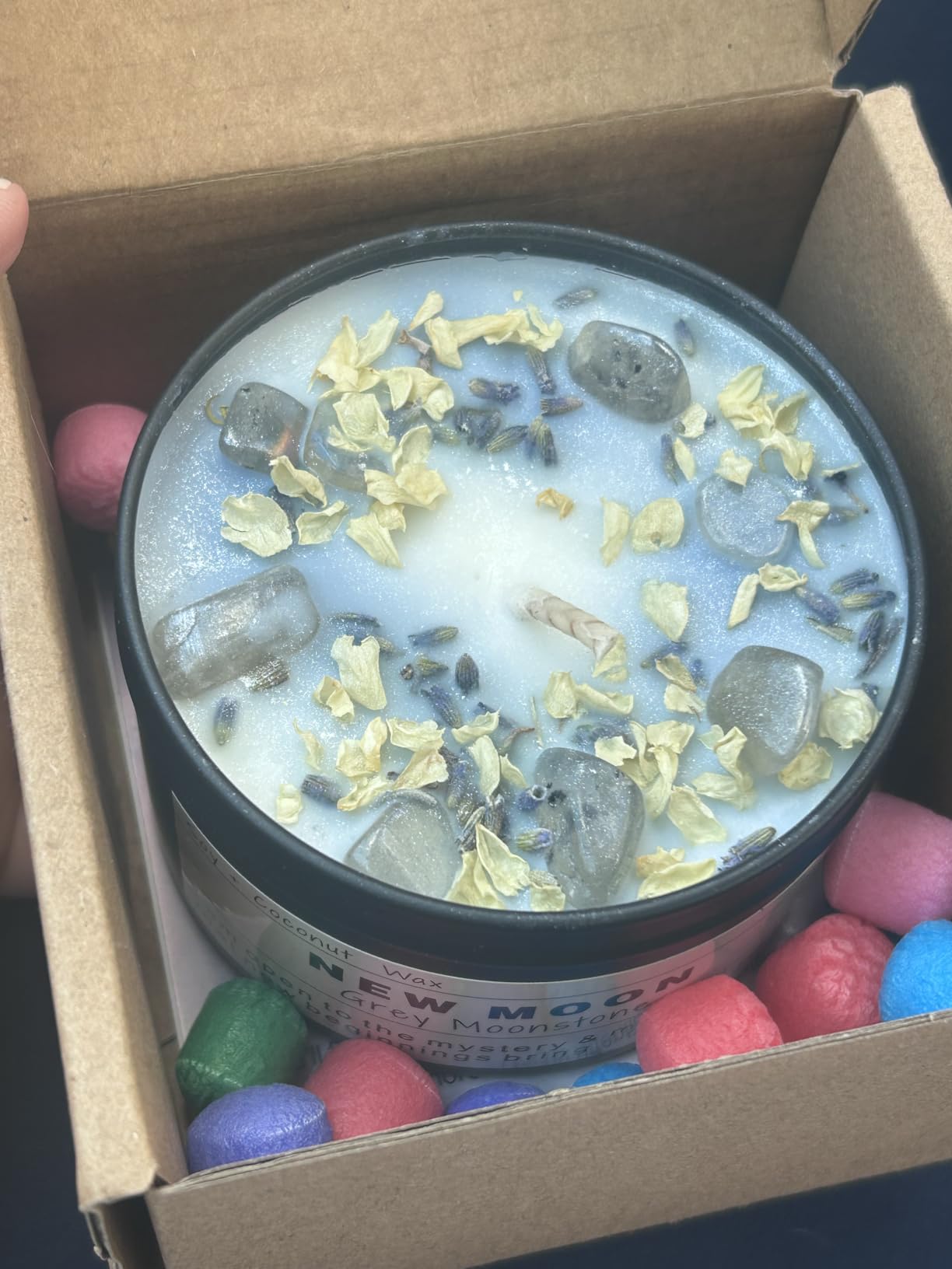 Crystal Soy Candles, Handmade Wishing Gifts, Wishing Law of Attraction, Moon Magic, Birthday Candle Gifts. (Manifestation) customer photo 2