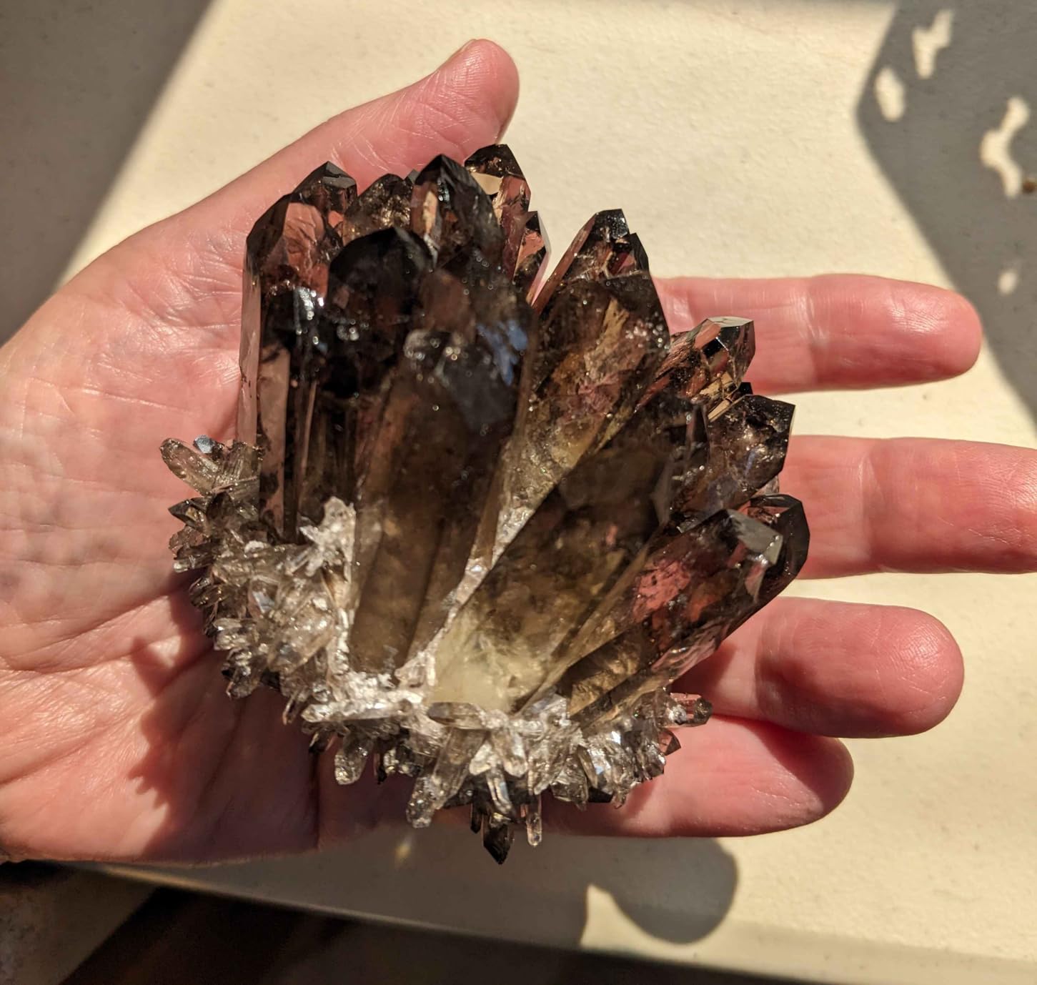 Smoky Quartz Crystal Cluster Large Quartz Crystal Cluster Natural Healing Stones Crystal Quartz Cluster Natural Crystal Quartz Stones for Relaxation Crystal Quartz Cluster | Healing Stones, Crystals customer photo 1
