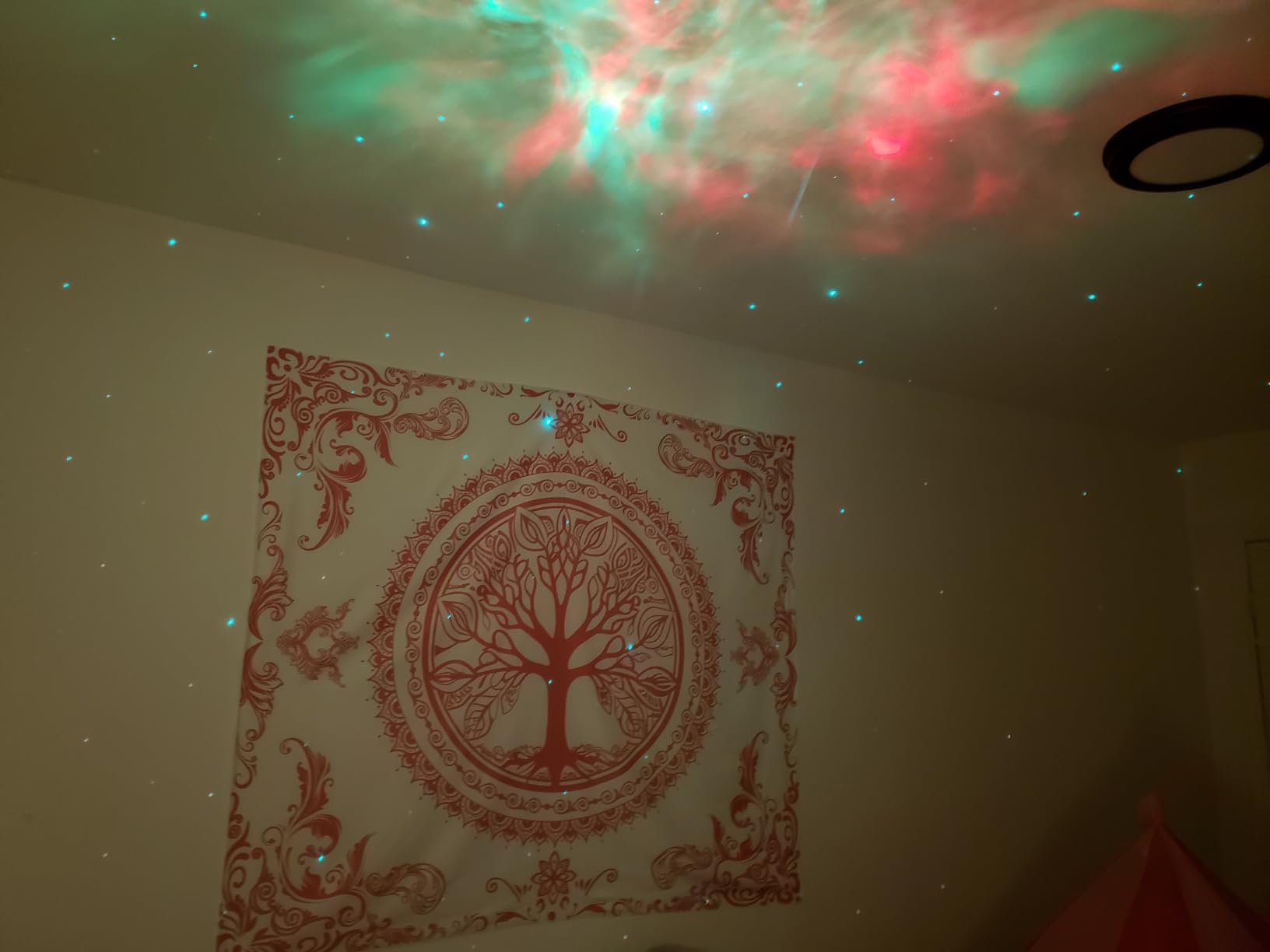 Green Boho Tapestry for Bedroom, Large Hippie Tree of Life Wall Tapestries | Hippy Mandala Wall Hanging, Big Nature Ceiling Backdrop, Bohemian Cotton Art Decor for Camping Dorm Living Room (51