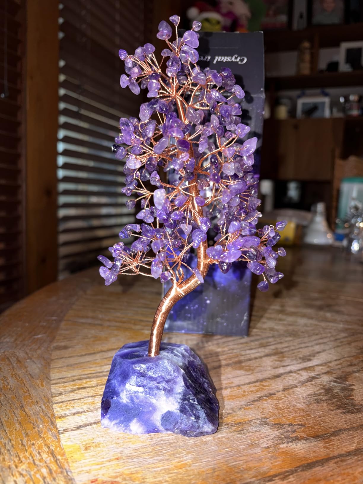 Amethyst Crystal Healing Chakra Tree of Life, Sister Women Mom Birthday Gifts Positive Energy & Good Luck, Bonsai Gem Stone Feng Shui Money Tree House Home Office Room Desk Spiritual Decor customer photo 1