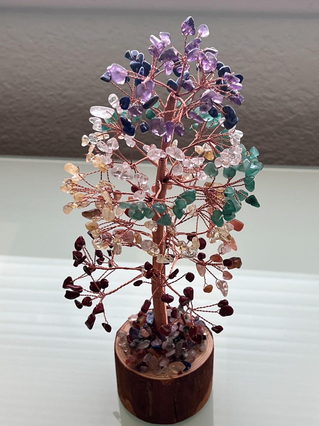 Amethyst Crystal Healing Chakra Tree of Life, Sister Women Mom Birthday Gifts Positive Energy & Good Luck, Bonsai Gem Stone Feng Shui Money Tree House Home Office Room Desk Spiritual Decor customer photo 2
