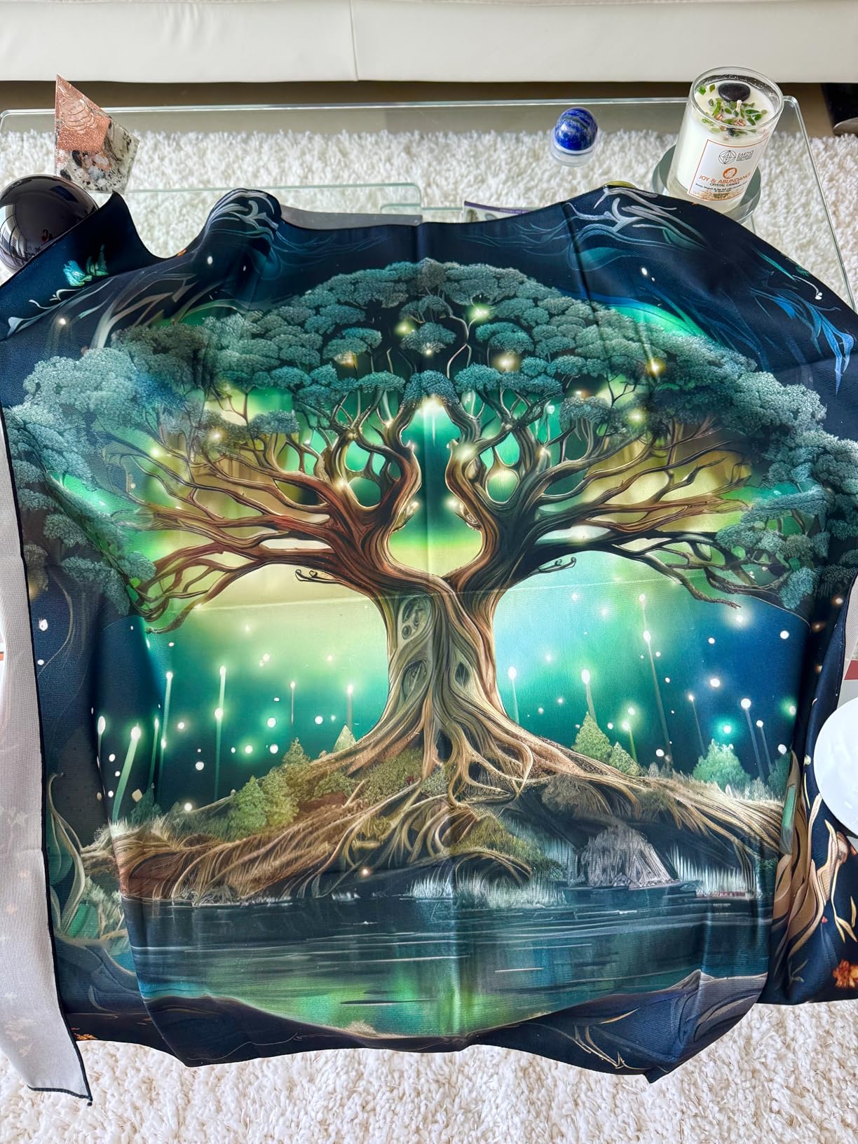 Trees of Life Altars Cloth Tarots Cards Tablecloth Divinations Cards Table Cloth Square Tapestry Witchcrafts Supply customer photo 1