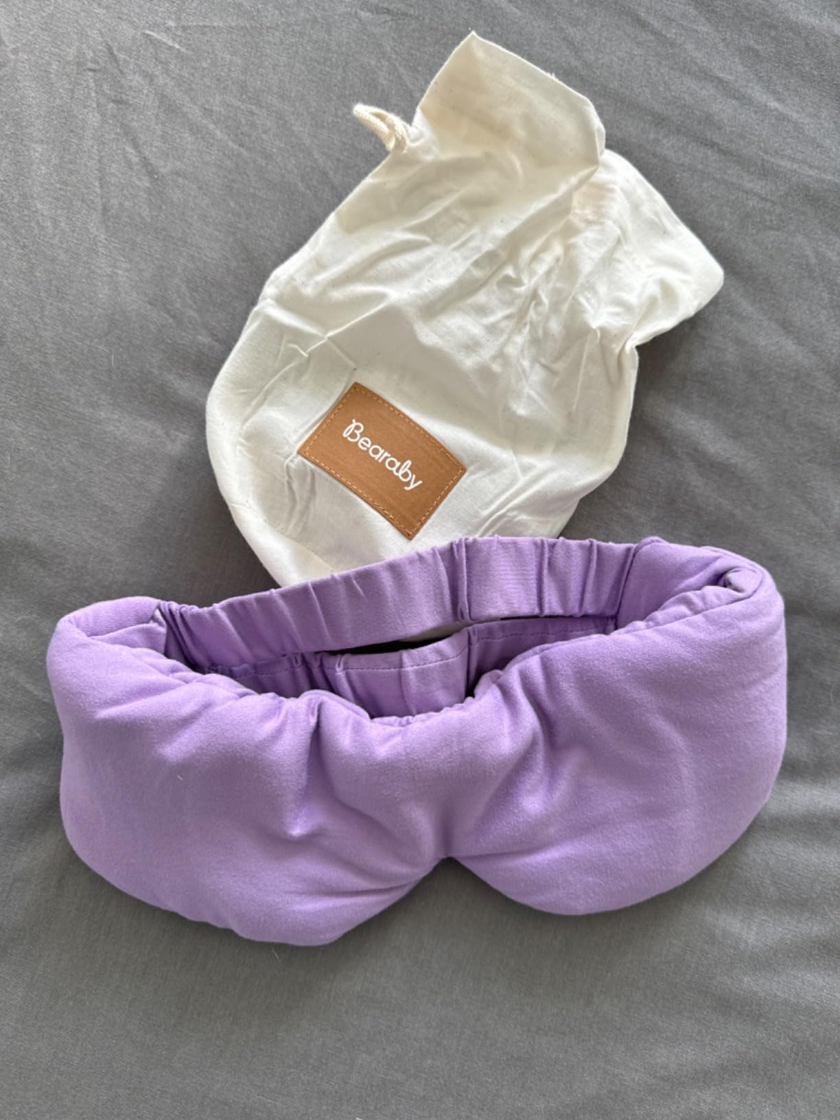 Bearaby Asteroid Grey Sleep Mask 23 inch x 4 inch Weighted Eye Mask for Sleeping 0.75 lbs 100% Light Blocking Mask for Travel and Rest Silky Soft Fabric for Deep Gentle Sleep customer photo 2