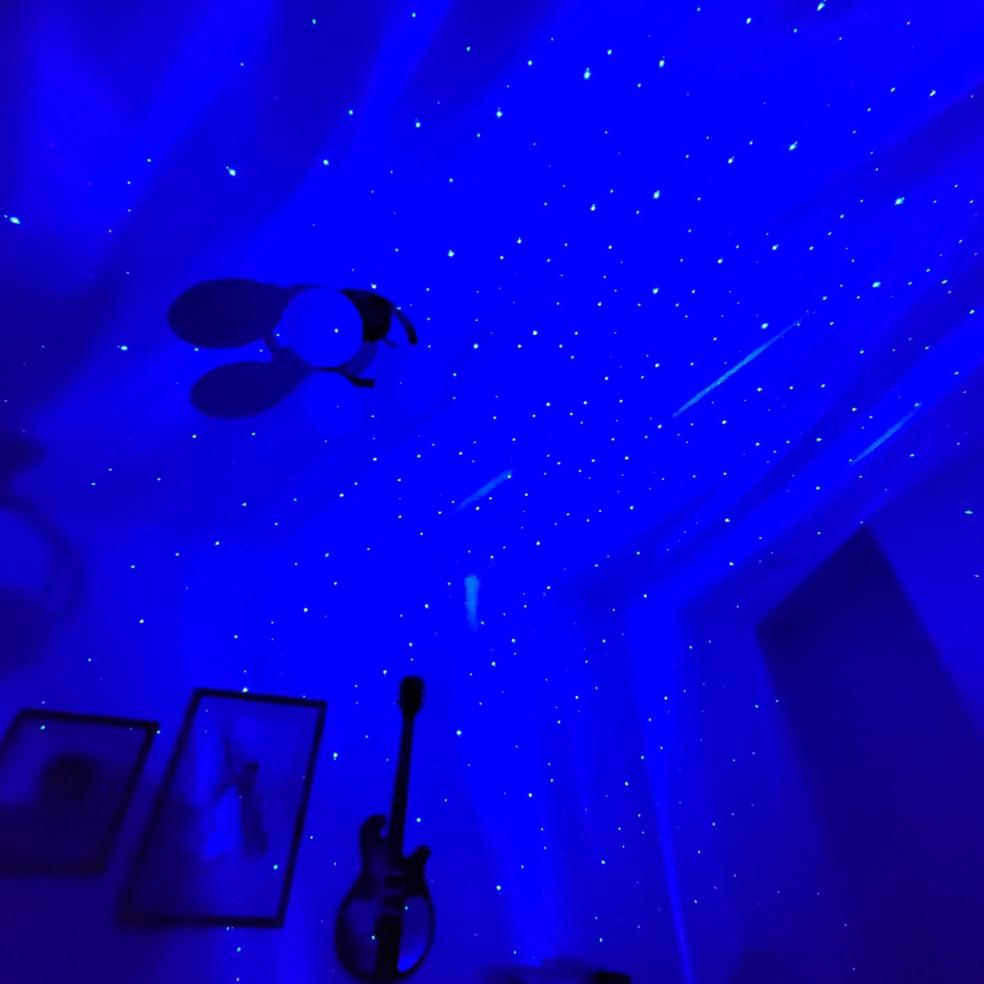 One Fire Northern Lights Projector,300+Color Modes Galaxy Projector for Bedroom, 15 White Noise Galaxy Light Projector, 5Moon Star Projector, Bluetooth Aurora Light Projector, Remote Timer Star Lights customer photo 1