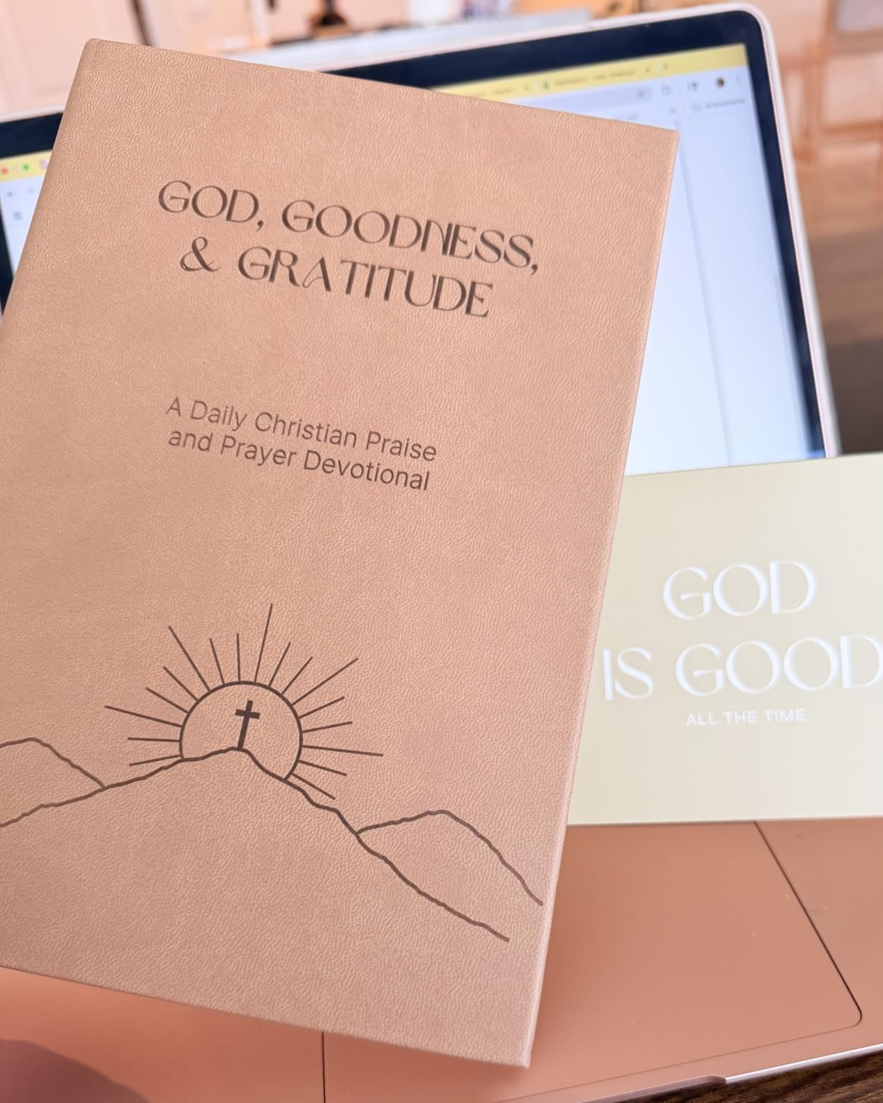 Christian Devotional Journal - God, Goodness & Gratitude - 2026 Faith-Based Gratitude and Prayer Journal for Daily Prayers, Bible Study, and Spiritual Growth - Light Brown Leather Hardcover customer photo 1
