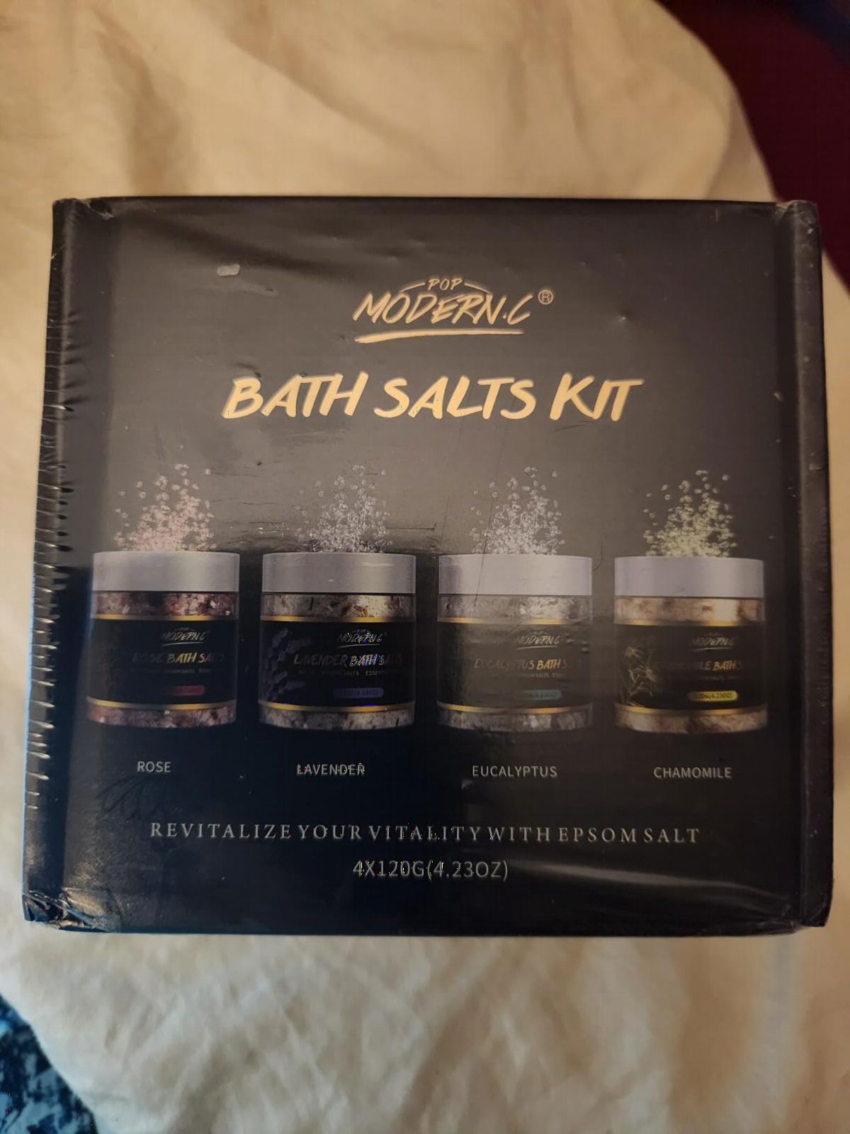 Epsom Bath Salts Gift Set for Soaking 4pcs Bath Salts with Essential Oils for Women Relaxing Lavender Eucalyptus Rose Chamomile customer photo 1