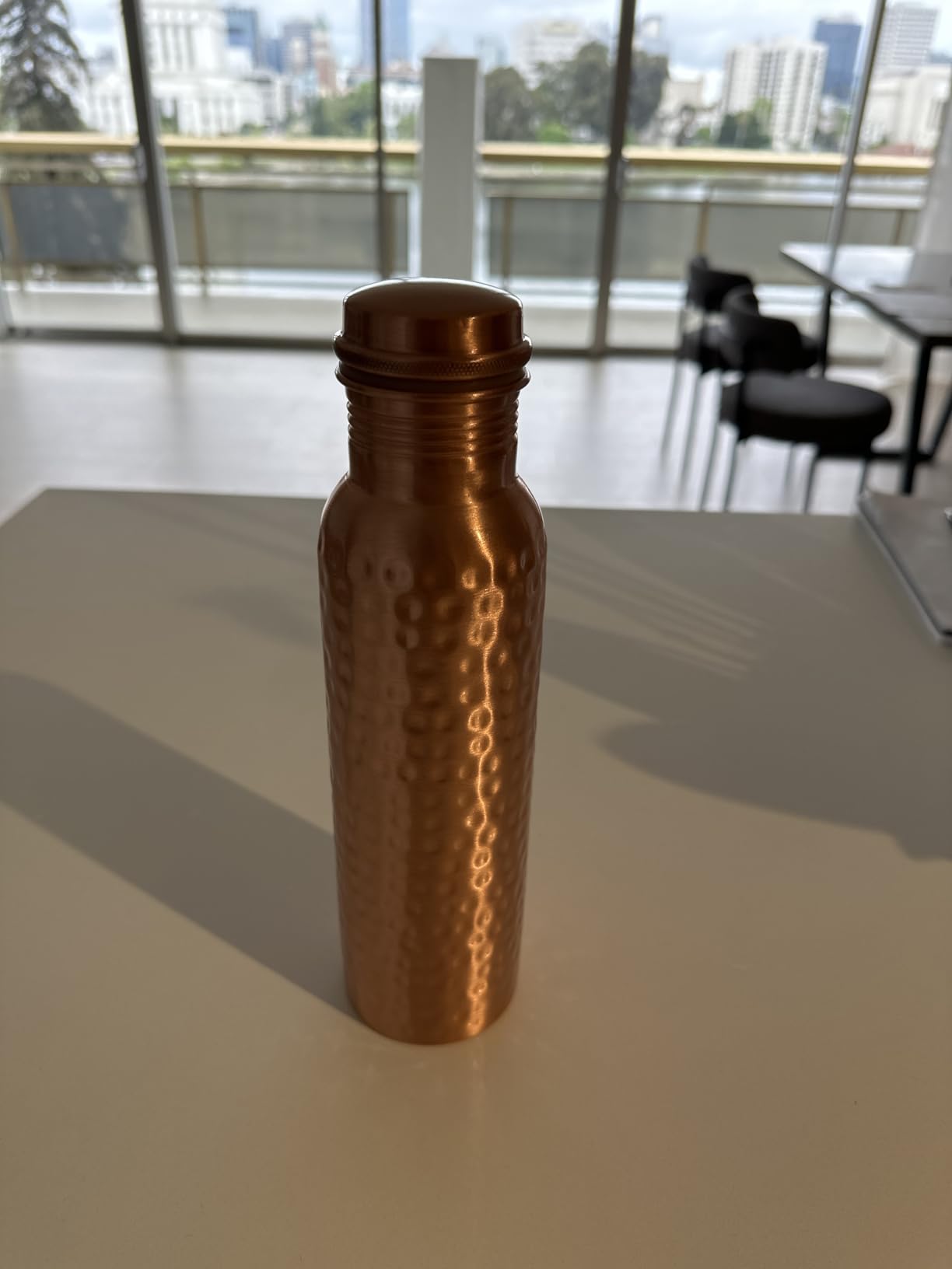 34 Oz Pure Copper Water Bottle Set - Leak-Proof Hammered Design with Tumbler, Carrying Bag & Smooth Finish Decorative - Copper Home Decore customer photo 1