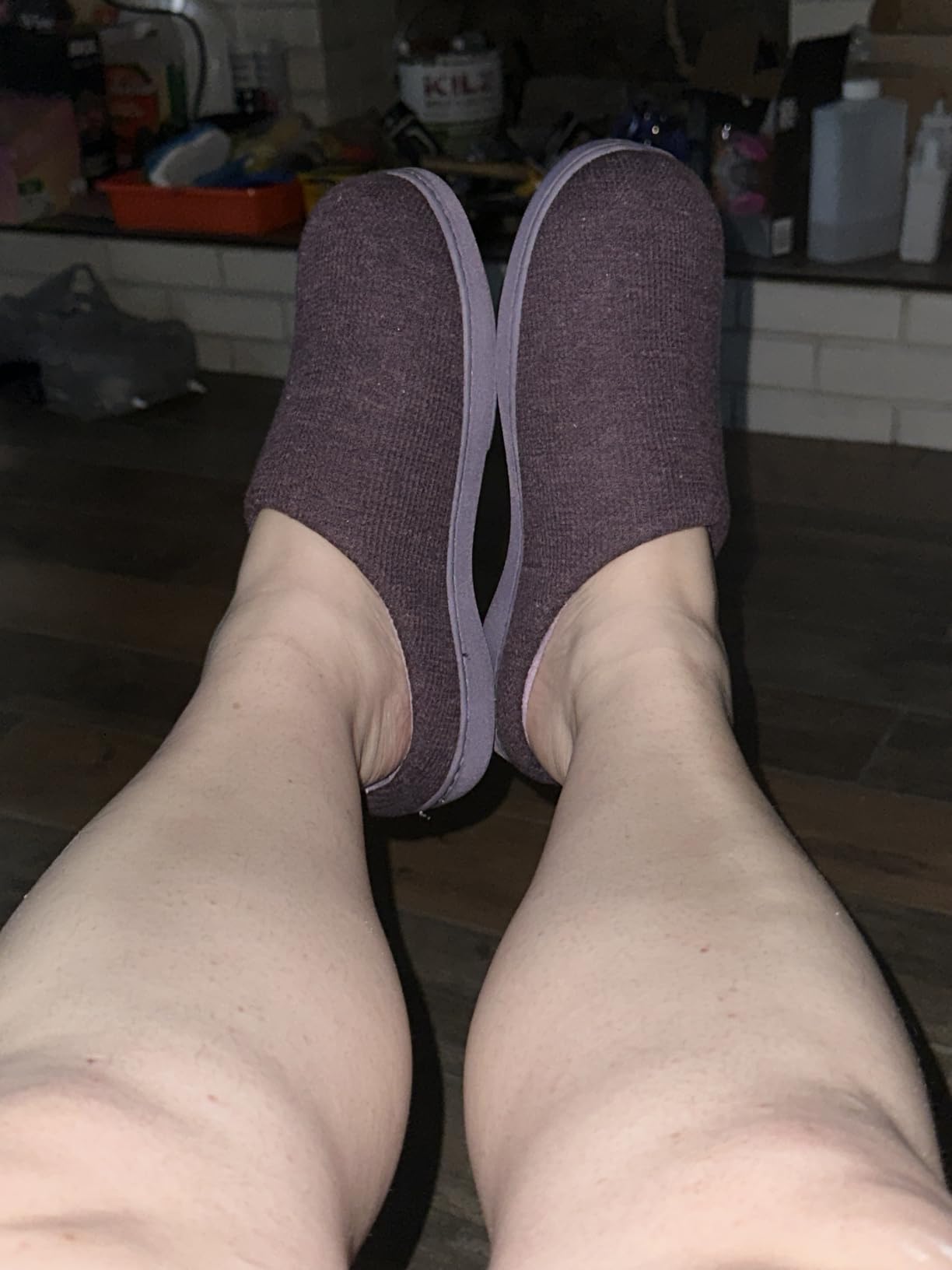 VeraCosy Women's Two-Tone Slippers Soft Comfy Knit Memory Foam Non-slip Indoor Outdoor House Shoes customer photo 2