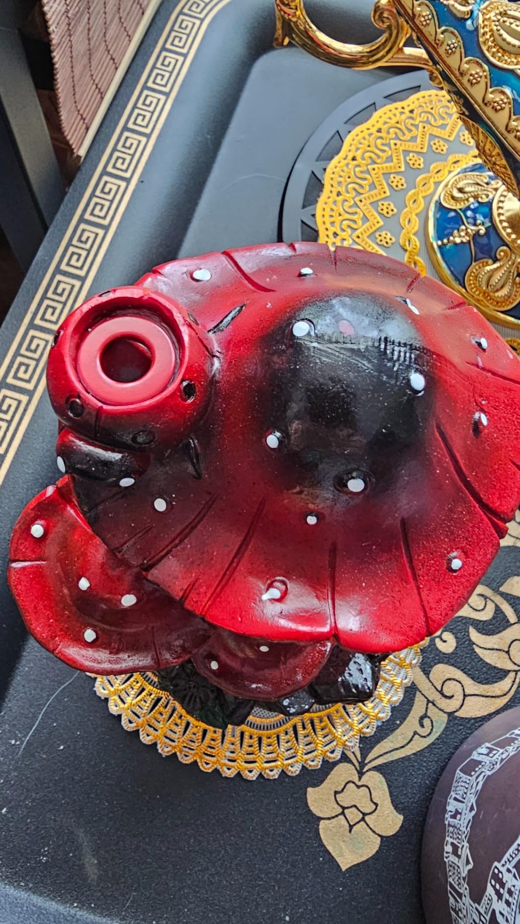 Mushroom Backflow Incense Holder - Ceramic Incense Cone Holder with 60 Backflow Incense Cones | Waterfall Incense Burner & Waterfall Fountain | Unique Smoke Cascade Effect for Relaxation & Meditation customer photo 2