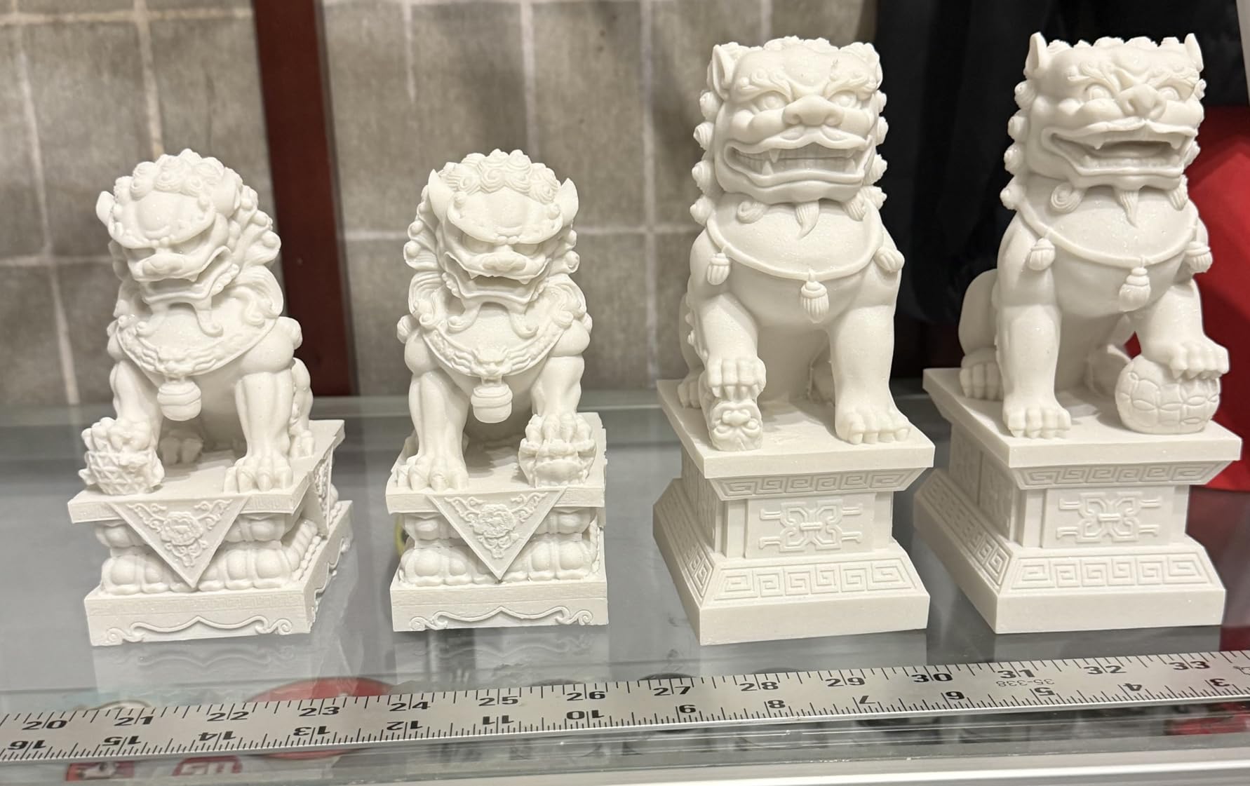 Large Size Foo Dog Statues Pair, Asian Feng Shui Stone Guardian Lions, 9.8in | 23 lb, Home Outdoor Decor for Entrance, Housewarming Congratulatory Decor to Ward Off Evil Energy customer photo 2
