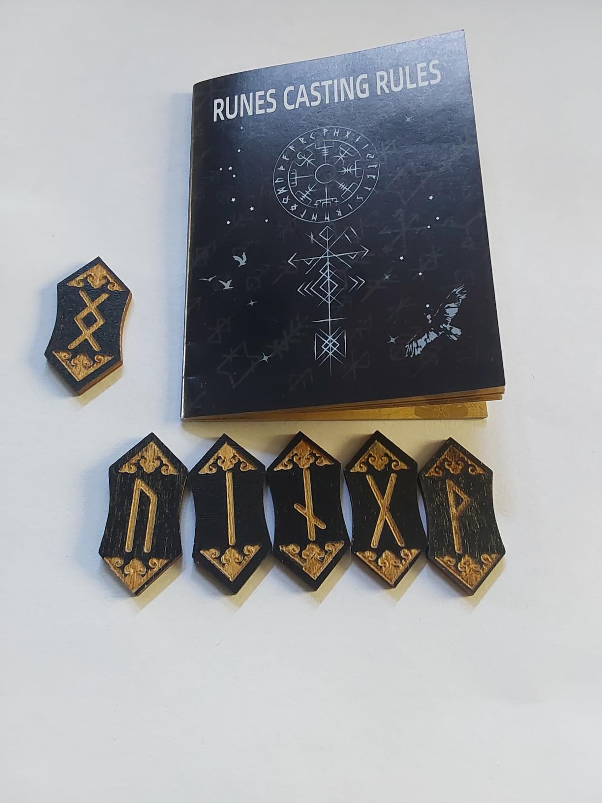 Runes Set, 25Pcs Wooden Viking Rune Stone Set with Guide Book, Velvet Bag, Norse Runas for Beginners, Witchcraft/Divination/Meditation/Spiritual customer photo 2