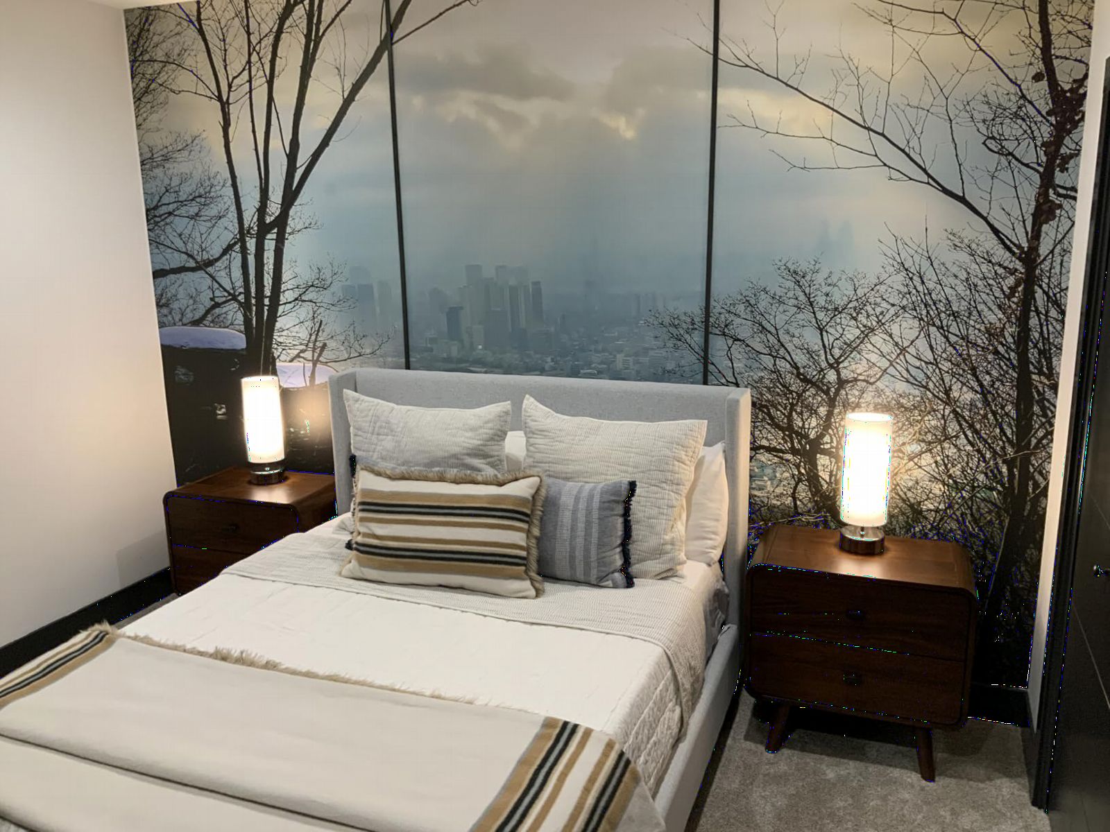 Rattan Table Lamp, Touch Control Bedside Table Lamp with Black Base, 3 Way Dimmable Nightstand Lamp with Dual-layer Shade, Boho Night Light for Bedroom Living Room Home Office, 9W LED Bulb Included customer photo 2