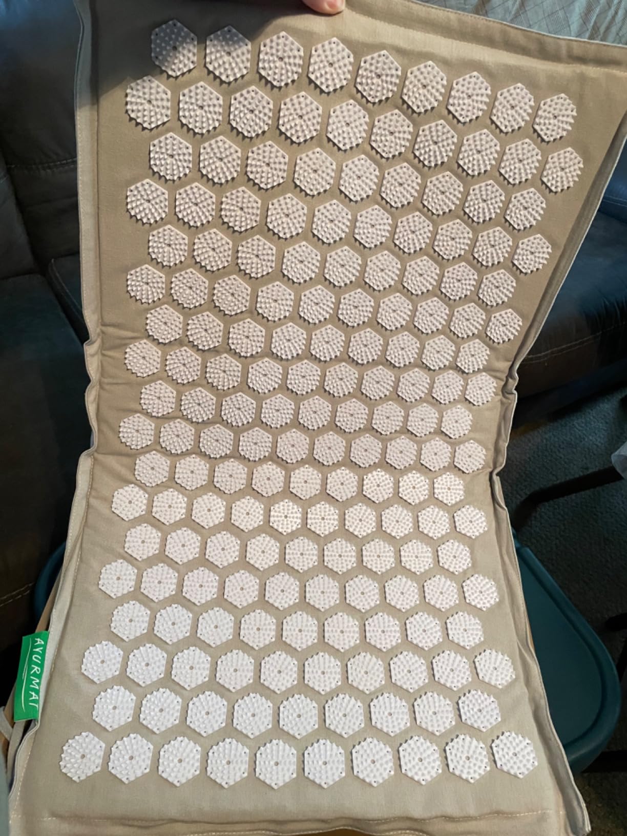 Acupressure Mat and Pillow Set - Full Body Acupuncture Mat | Premium Eco-Friendly Linen and Coconut Fiber Mat. Ideal for Full Body Pain Relief, Stress Reduction & Muscle Relaxation. customer photo 2