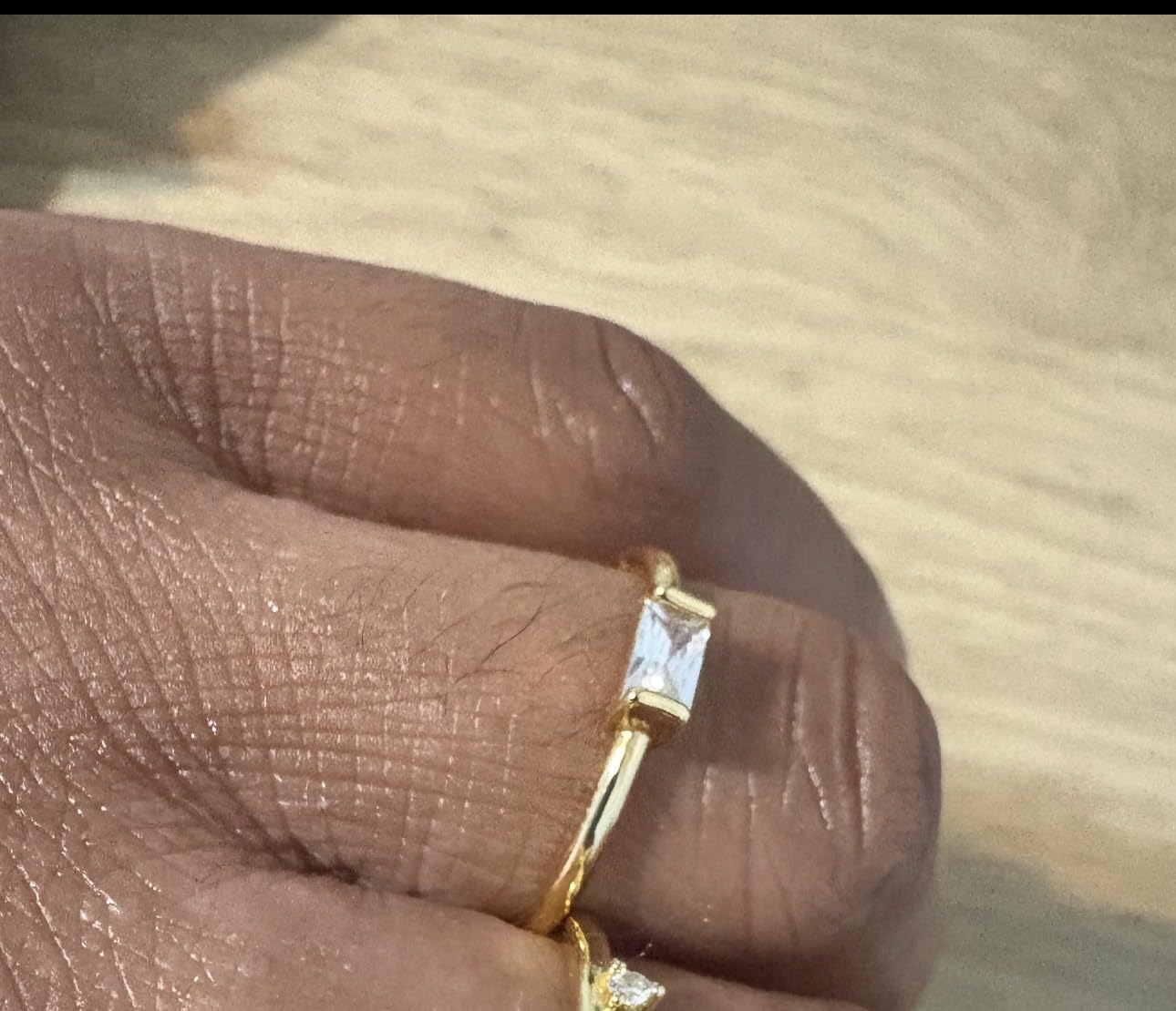 Gold Silver Birthstone Rings for Women Non Tarnish Dainty Rings | Engagement Wedding Promise Rings, Baguette Emerald Green CZ Gemstone Ring customer photo 2