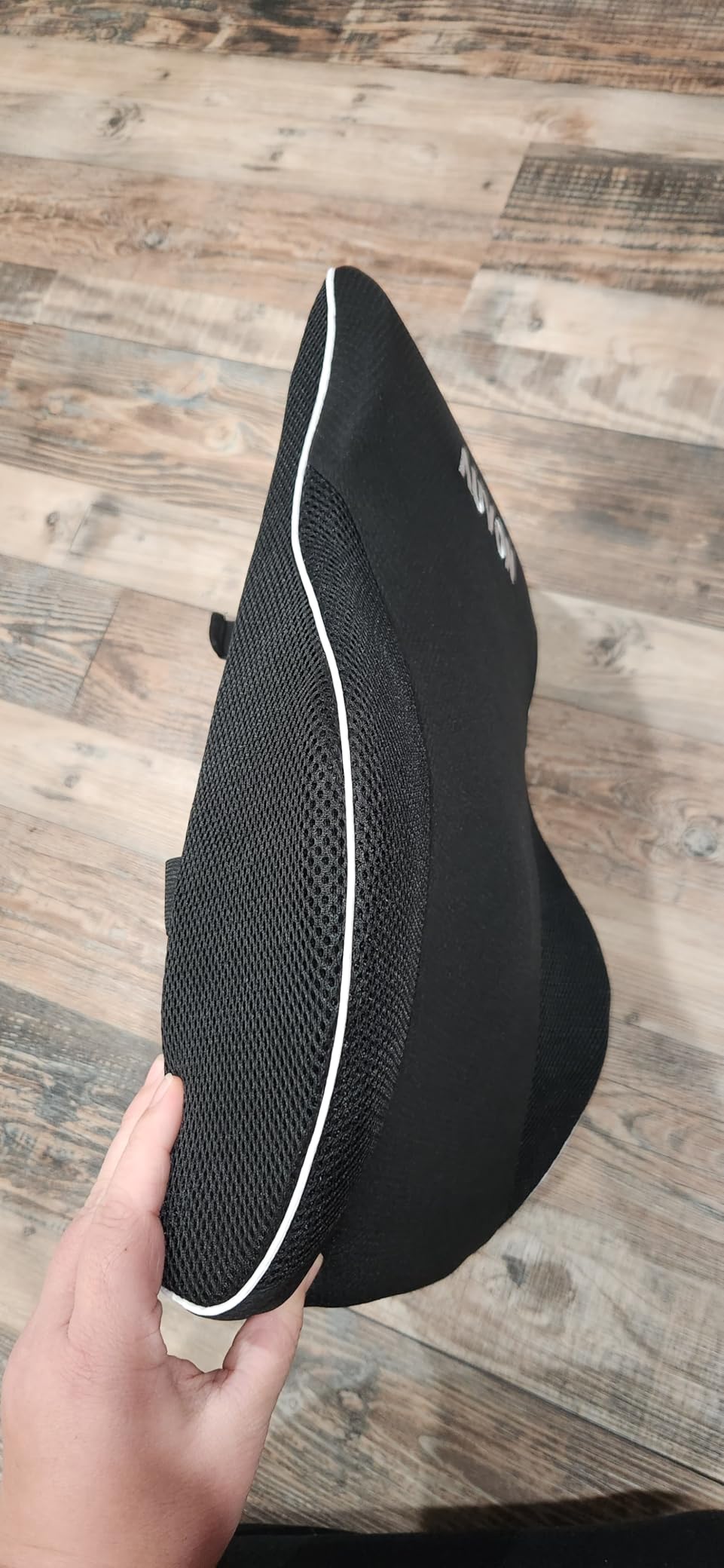 AUVON Lumbar Support Pillow for Office Chair with Patented Bulge for Lower Back Support, Ergonomic Office Home Essentials Improve Posture, Memory Foam Chair Cushion with Straps for Home, Office, Car customer photo 2