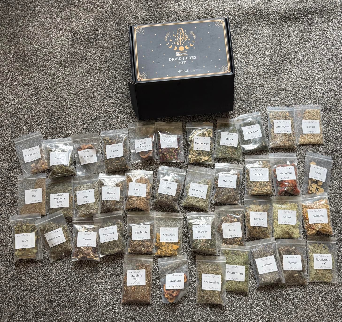 Witchcraft Herbs Kit, Dried Herbs and Flowers for Witch Beginners, 40 Pack | Herb for Wicca, Altar Supplies, Pagan Rituals, Magic Spell Jar, Candle Soap Making, Gifts for Witchy Women, Decorative Only customer photo 1
