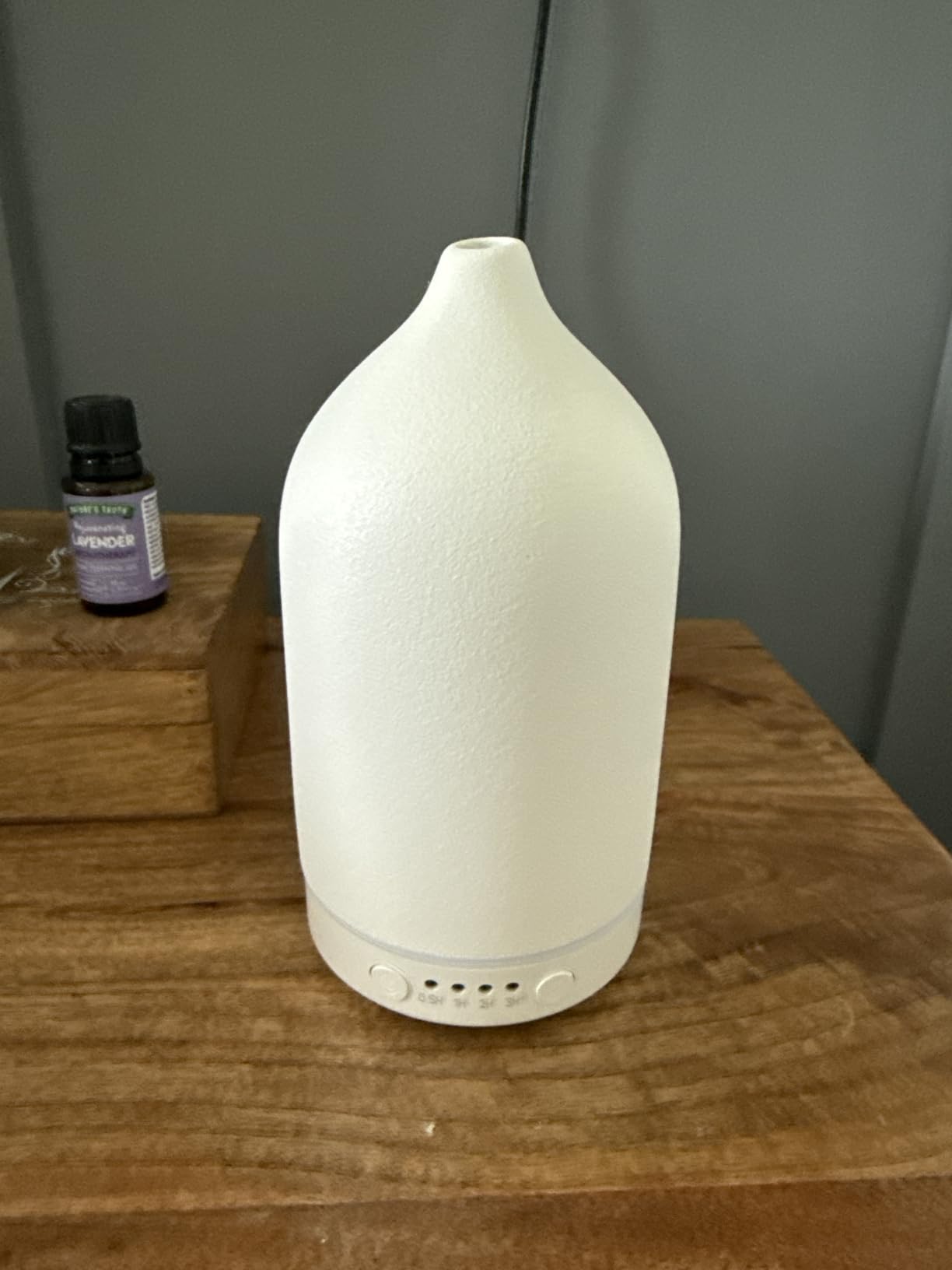 Diffuserlove Ceramic Diffuser 250ML Essential Oil Diffusers Aromatherapy Essential Oil Diffuser for Room Air Diffuser for Home Bedroom Stone Diffuser (White Big Size 250ml) customer photo 2