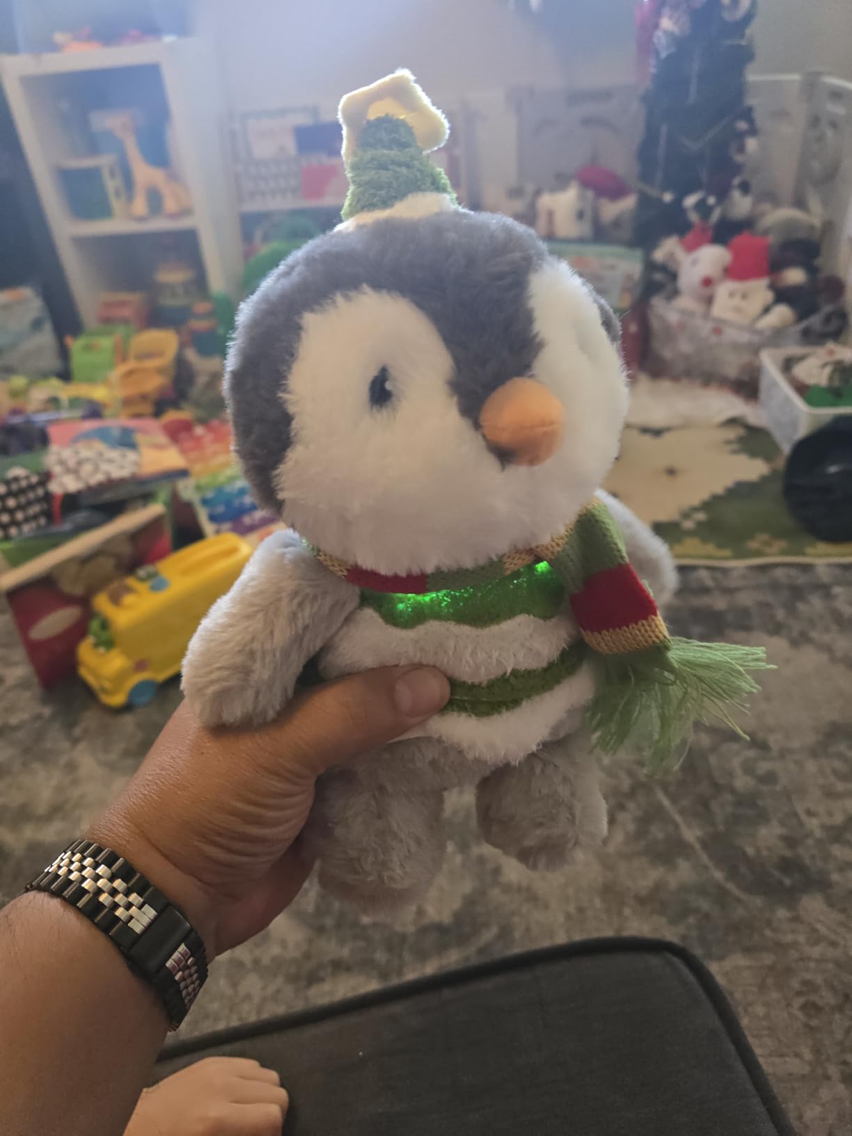 Breathing Stuffed Animal, Soothe Penguin Plush for Kids for Anxiety | Volume Control, Machine Washable, Realistic Breathing and Lights Music, 4 Modes customer photo 1