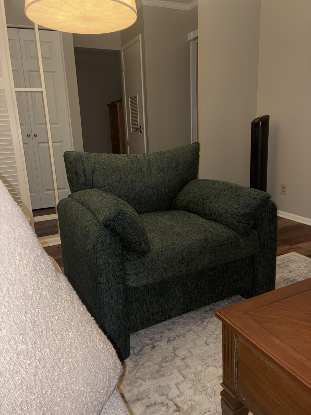 Howjoe Accent Chair for Living Room, Oversized Reading Armchair, Beige customer photo 2