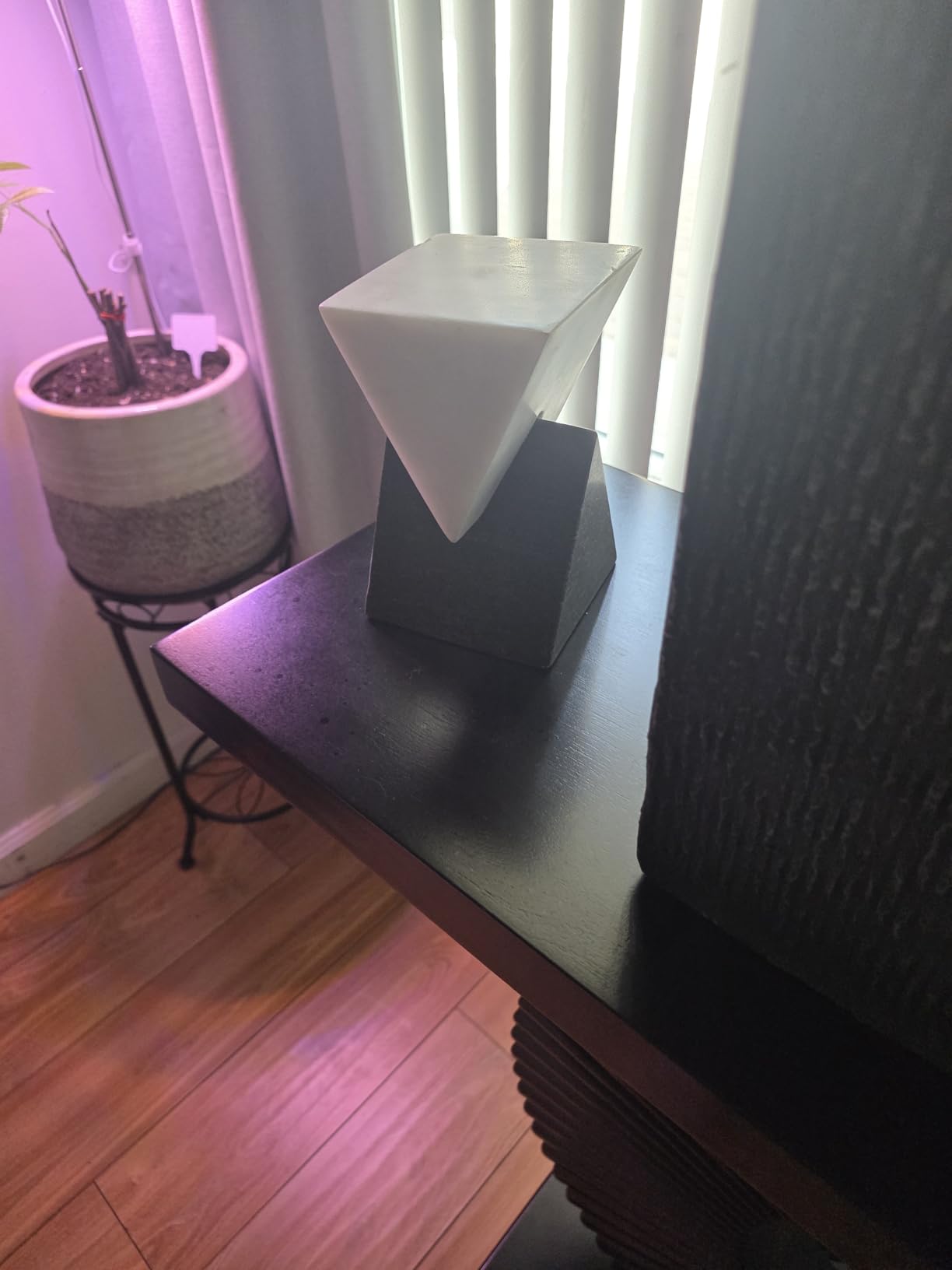 Deco 79 Marble Abstract Decorative Sculpture Stacked Stone Home Decor Statue with Black Block Base, Accent Figurine 3