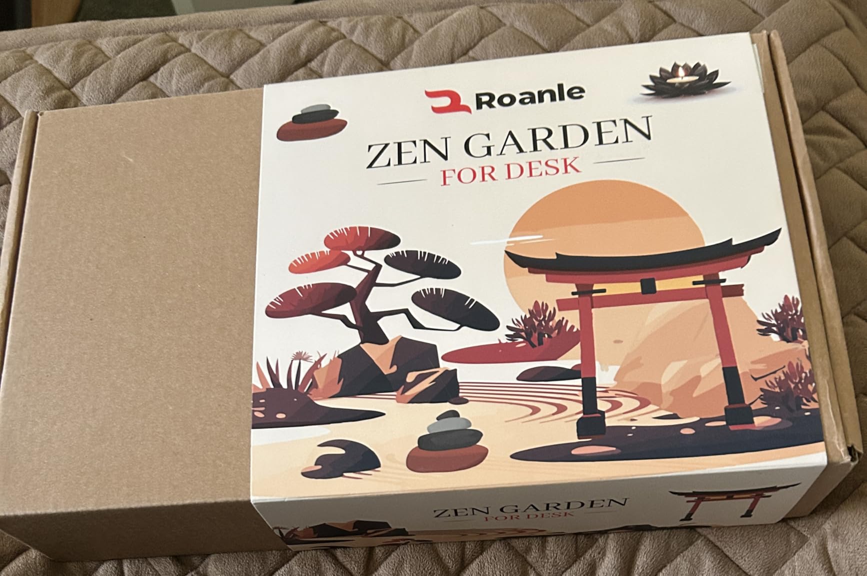 Zen Garden for Desk 13x8in - Japanese Decor with Buddha, Artificial Bonsai Tree, Tools & Accessories - Mini Zen Garden Kit for Office Desk, Home, Meditation Room, Desktop Gift Set customer photo 2