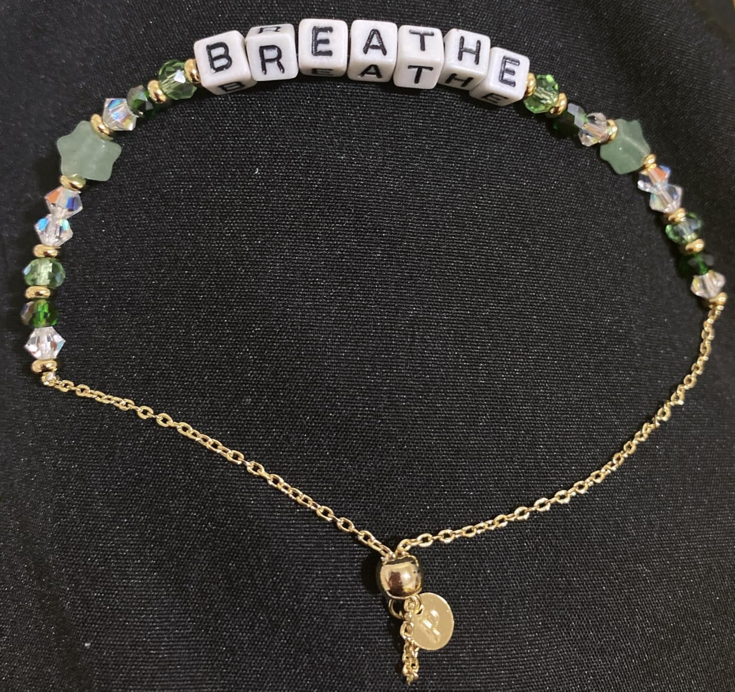 14K Gold Plated Colored Mantra Evil Eye Beaded Gemstone Bracelets for Women - Adjustable Friendship Beaded Bracelets with Words - I Am Enough Fearless Breathe Good Energy Affirmation Bracelet customer photo 2