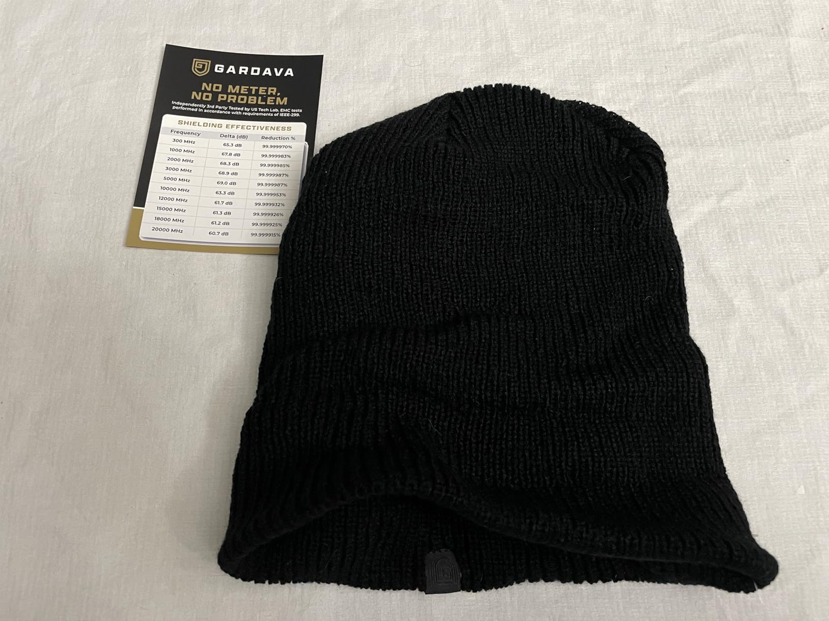 Faraday Beanie Protection Hat - Blocks 99.9% EMFs, 5G, WiFi, Radiation, 3rd Party Tested, Unisex-Adults, Black customer photo 2