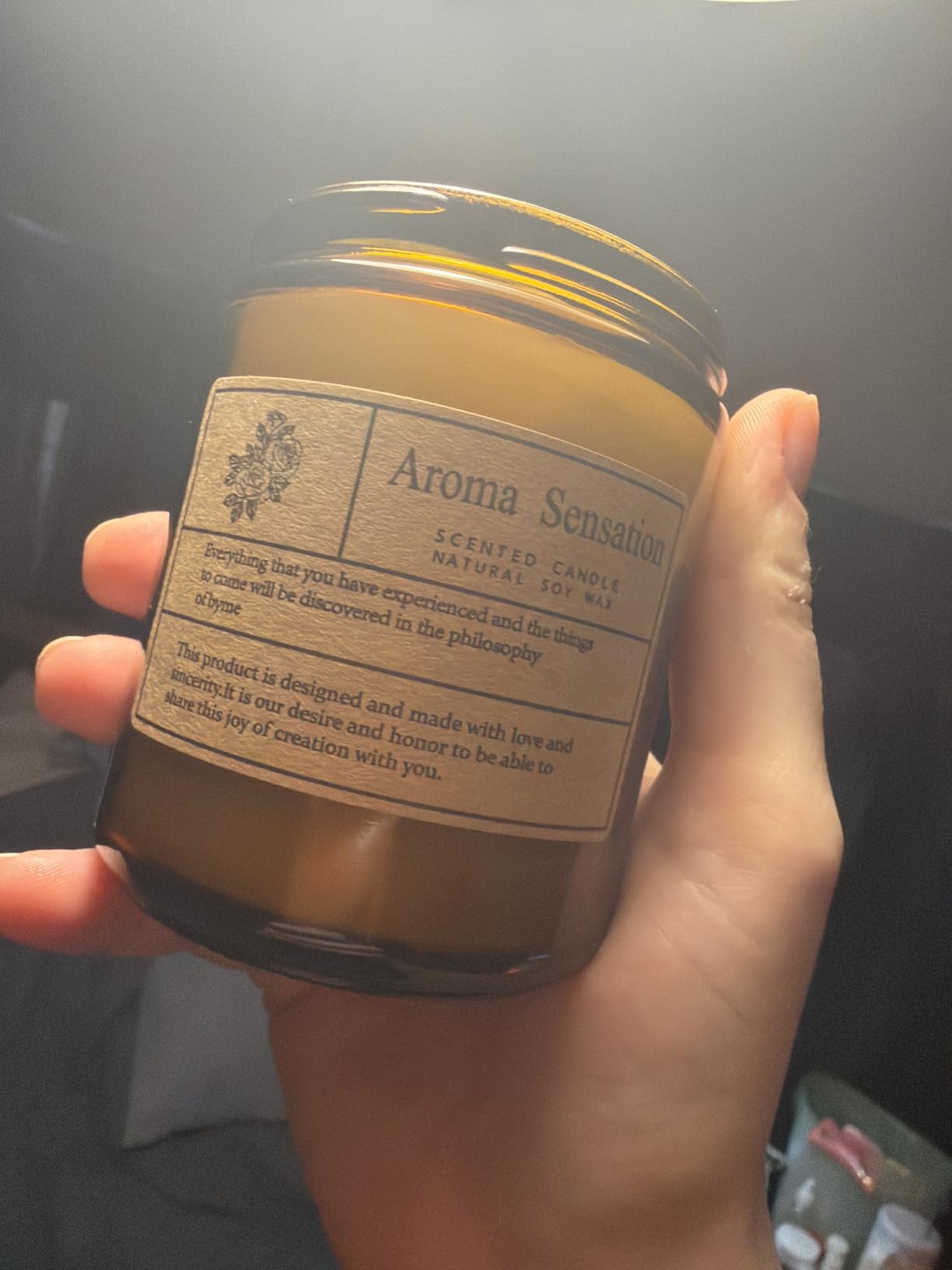 Organic Sandalwood Rose Candles - Non Toxic Soy Candles for Home, Stress Relief & Meditation (7oz) customer photo 2