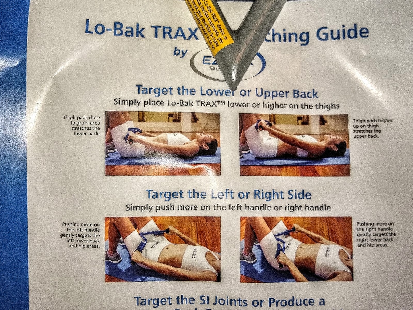 EZ-Bak Lo-Bak TRAX Lumbar Spine Stretcher - Upper & Lower Back Stretcher Pain Relief - Portable Spine Decompressor & Back Cracking Device for Herniated Discs, Sciatica, Scoliosis - Blue customer photo 2