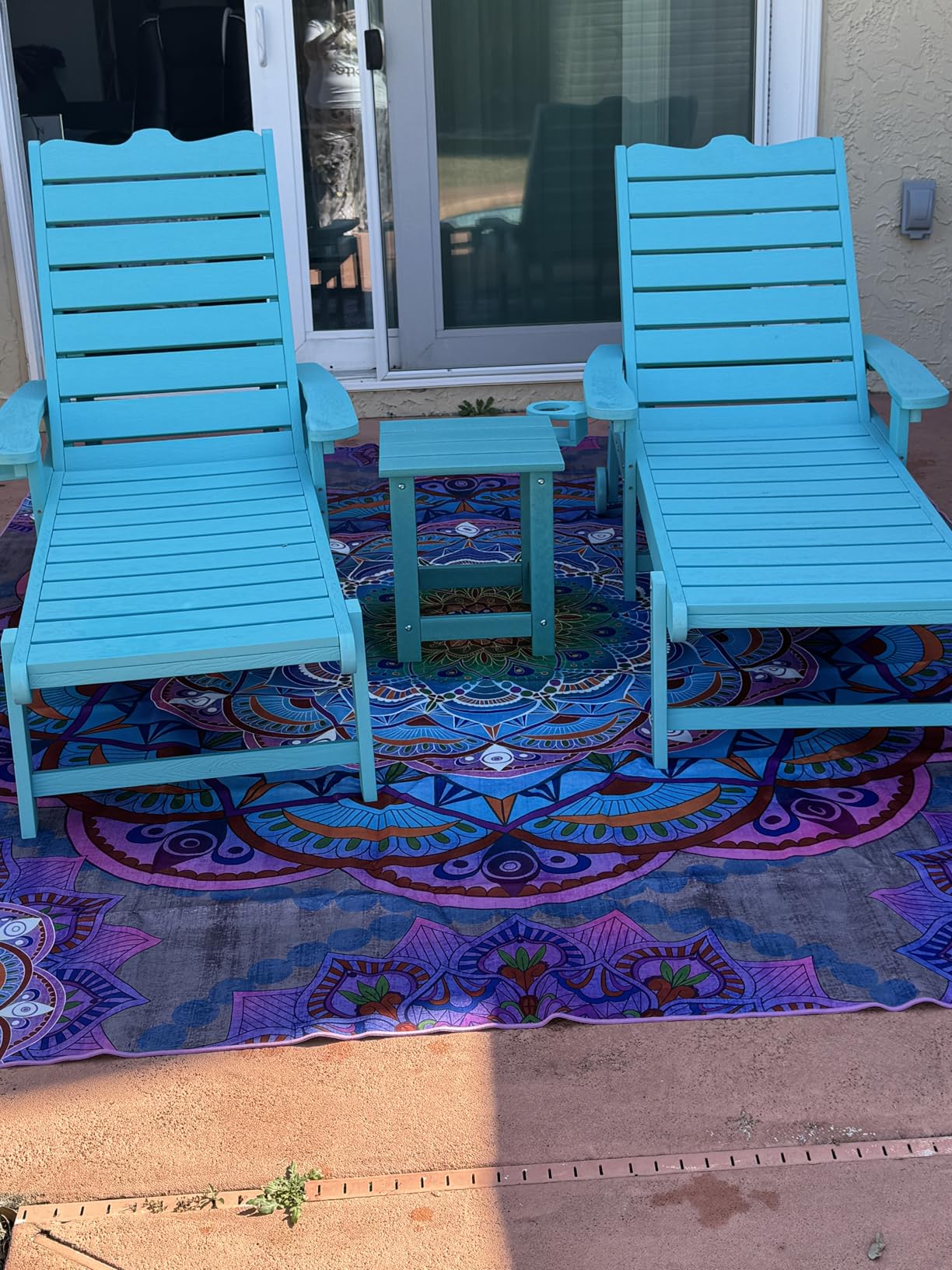 Arenarug Meditation Indoor Outdoor Rug 5x8 ft Mandala Pattern Rug Boho Style,Yoga Meditation Mat Picnic Rug for Patio Living Room Porch Garden Deck Backyard Easy to Clean Non Shedding Non-Slip customer photo 2
