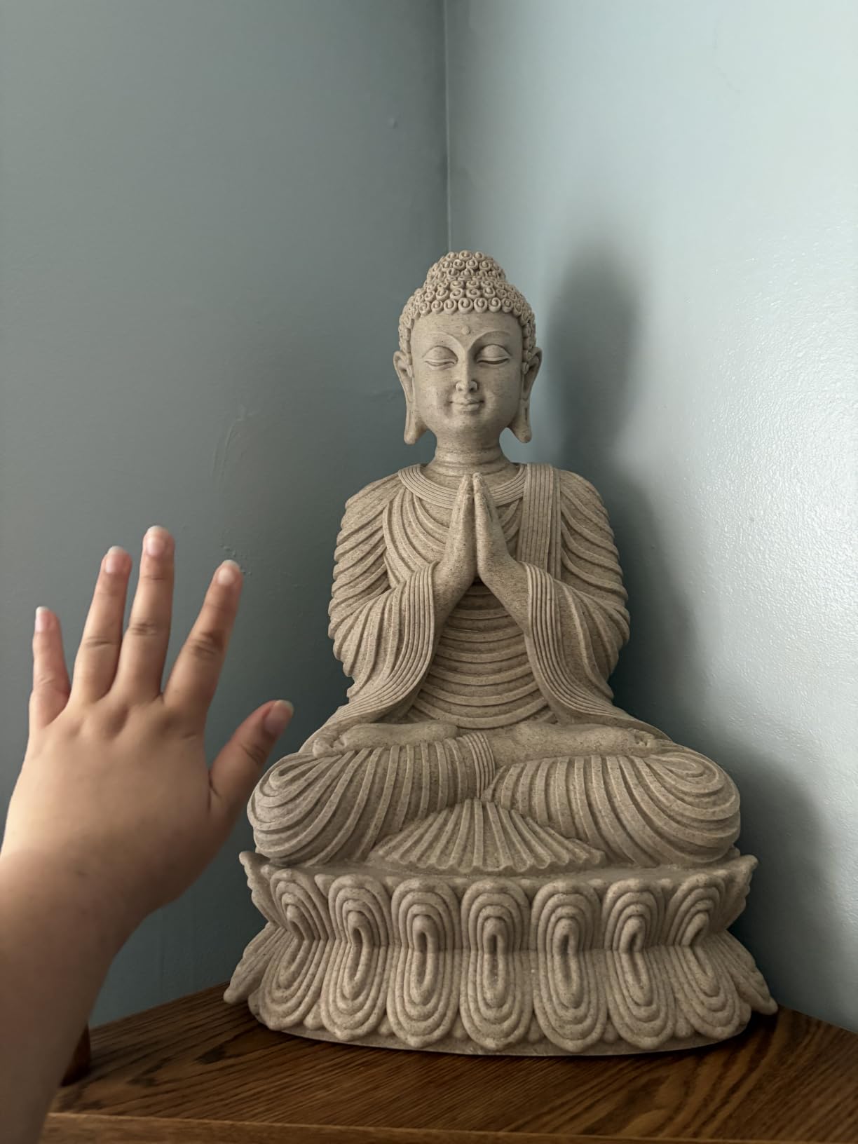 Suoedd Buddha Statue 10.2''-Indoor Budha Decor for Zen, Spiritual, Relaxation | Bring Peace & Tranquility, Buddha Figurine Decor For Feng Shui, Meditation, Shrine, Living Room, Desk, Shelf, Office customer photo 2