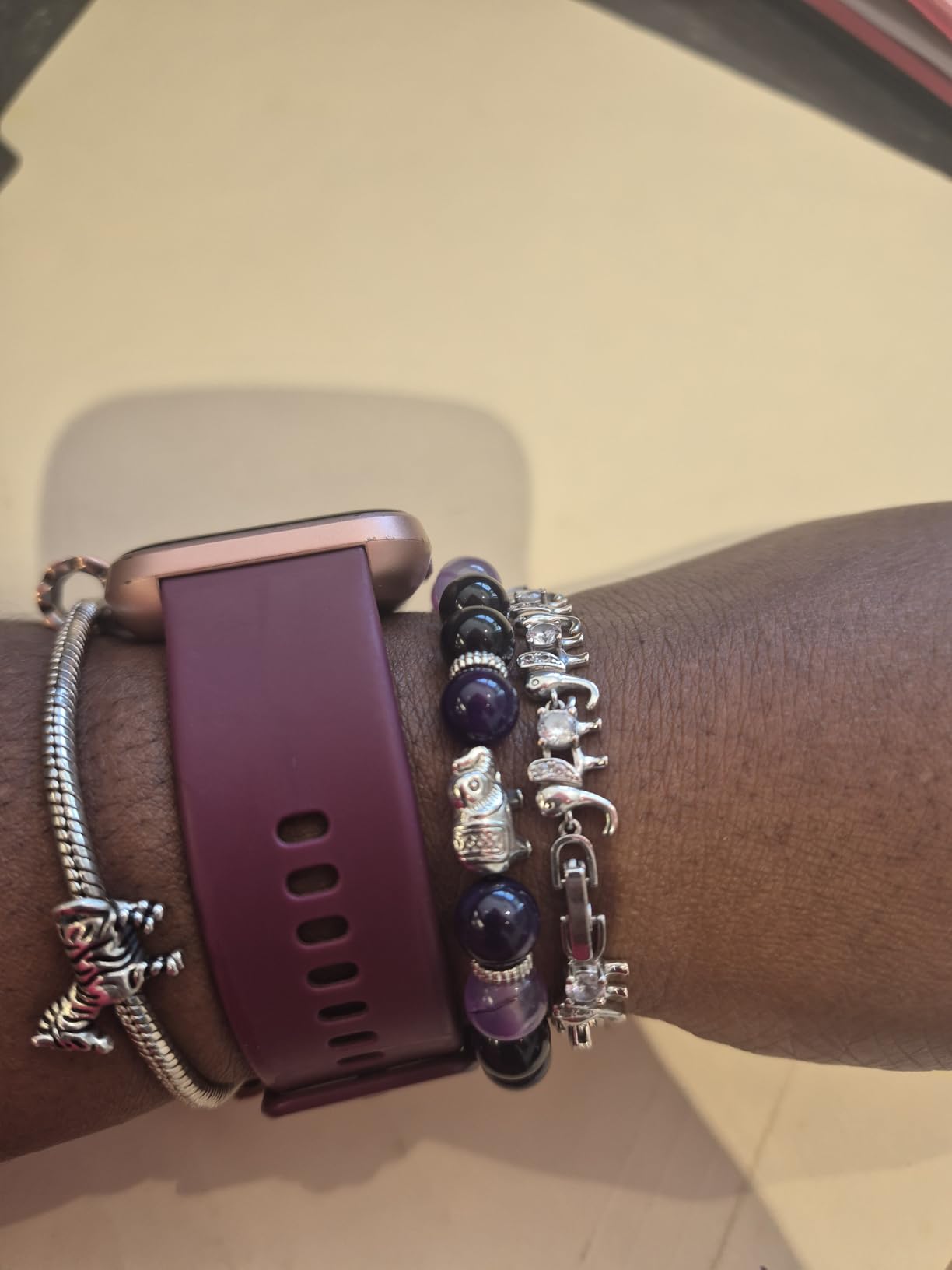 SmileBelle Healing Amethyst Bracelets as Breast Cancer Gifts for Woman | Elephant Bracelets as Get Well Gifts for Women After Surgery Crystal Bracelet as Inspirational Gifts for Elephant Decor customer photo 1