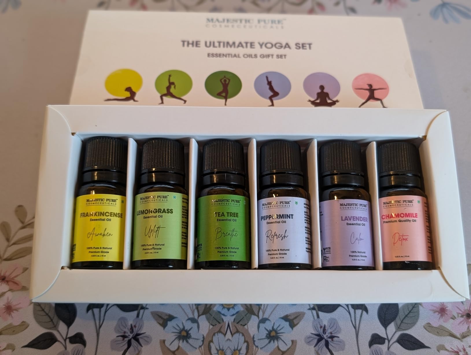 Majestic Pure, Yoga Essential Oil Gift Set | 100% Pure & Natural Set for Yoga, Meditation and Self-Care Rituals | Frankincense, Tea Tree, Lavender, Peppermint, Lemongrass, Chamomile - Pack of 6 customer photo 1