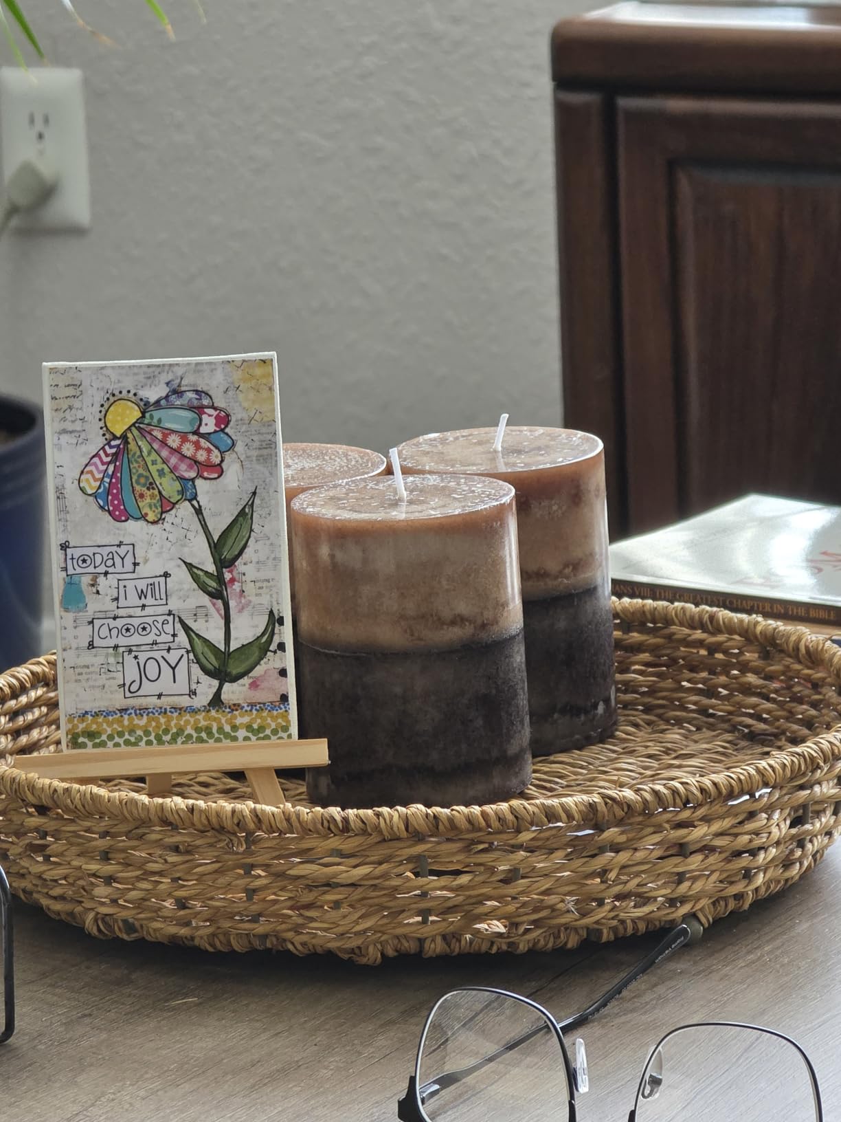 KONNI Layered Pillar Candles Set of 3, 3