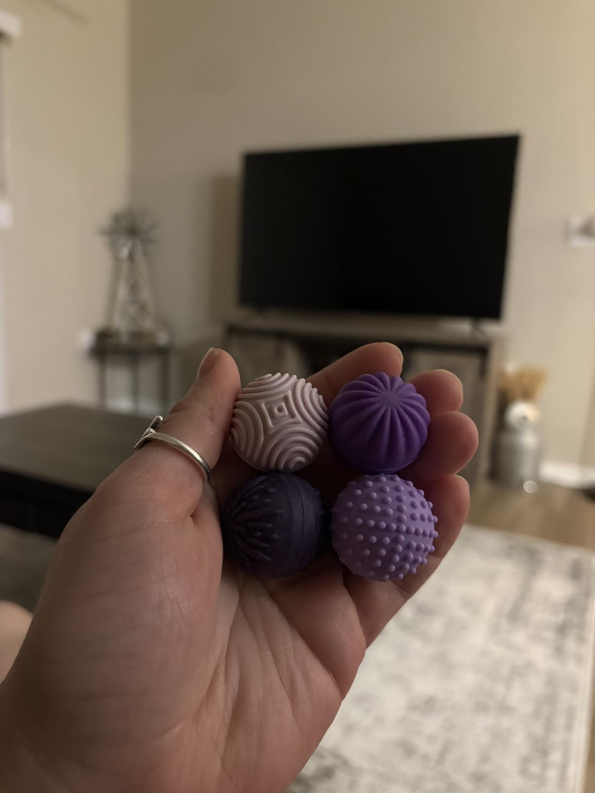 luckdoor Silicone Magnetic Balls Fidget Toys for Adults & Teens, 4PCS Stress Relief Sensory Toys for Autism ADHD Anxiety, Fun Textures Gadgets, Office Desk Toy customer photo 2