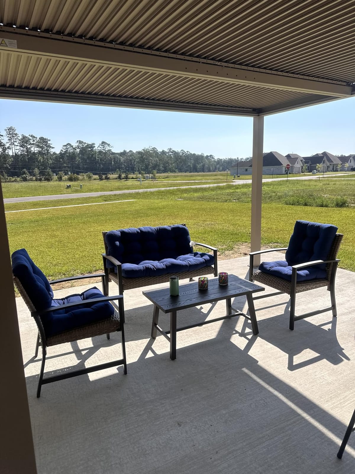 PURPLE LEAF 12' X 12' Louvered Pergola Durable Aluminum Adjustable Louvers | Premium Champagne Aluminum Frame, Independent Adjustable Roofs, Heavy Duty Frame, Integrated Drainage System customer photo 2