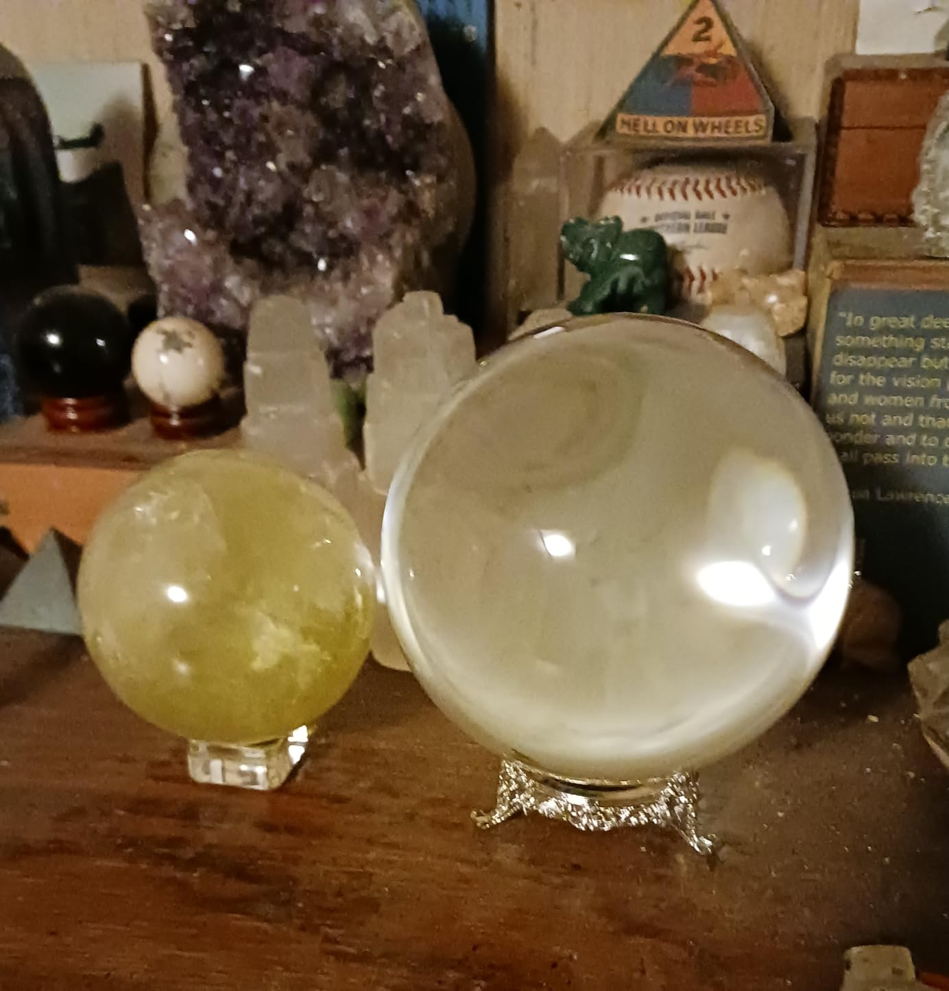 QFkris 150mm/6inch Clear Crystal Ball with Wooden Stand Fortune Teller Mystical Quartz Ball Photography Props FengShui Divination Spheres customer photo 1