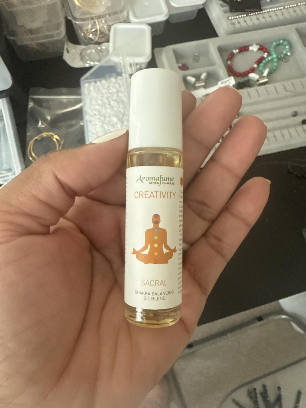 Orange & Jasmine Chakra Essential Oil Roll-On Blend 10ml by Aromafume | Travel Size| Aromatherapy for Chakra Balance | Ideal for Meditation, Yoga | 100% Natural, Non-Toxic by Aromafume customer photo 1