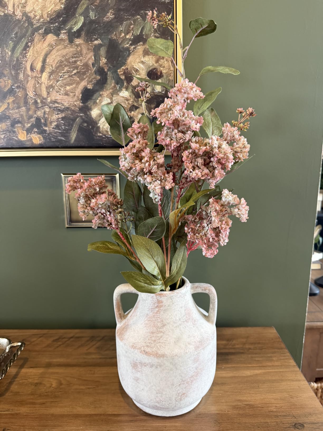 Ceramic Vase Set of 3, Modern Decorative Vases for Home Decor, Small Flower Pottery Vase Sets, Boho Farmhouse Rustic Vases for Living Room, Kitchen, Bedroom, Bathroom, Shelf, Table customer photo 2
