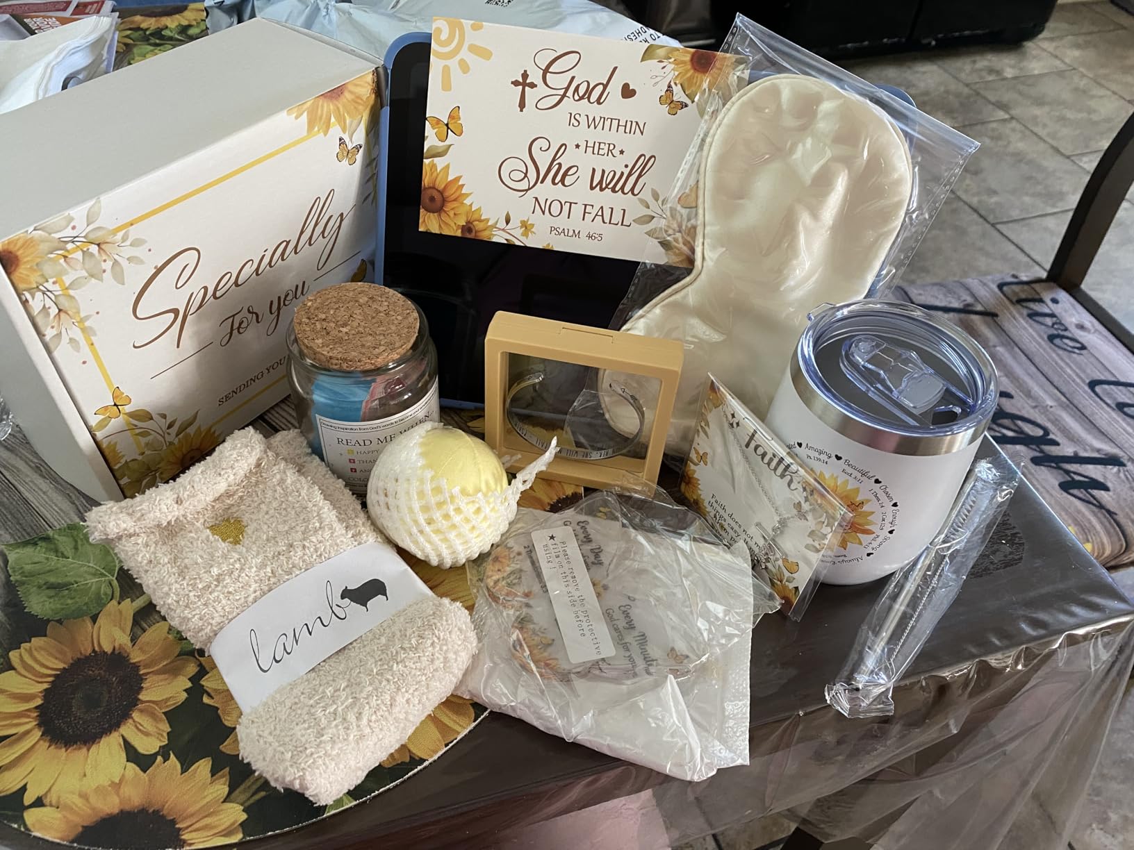 13PCS Christian Gifts for Women Faith, Self Care Package Get Well Soon, Lavender Relaxing Spa Care Package Mothers Day Baskets for Her Mom Friend Sister Wife Valentine's Day Gift, Birthday Gifts customer photo 2