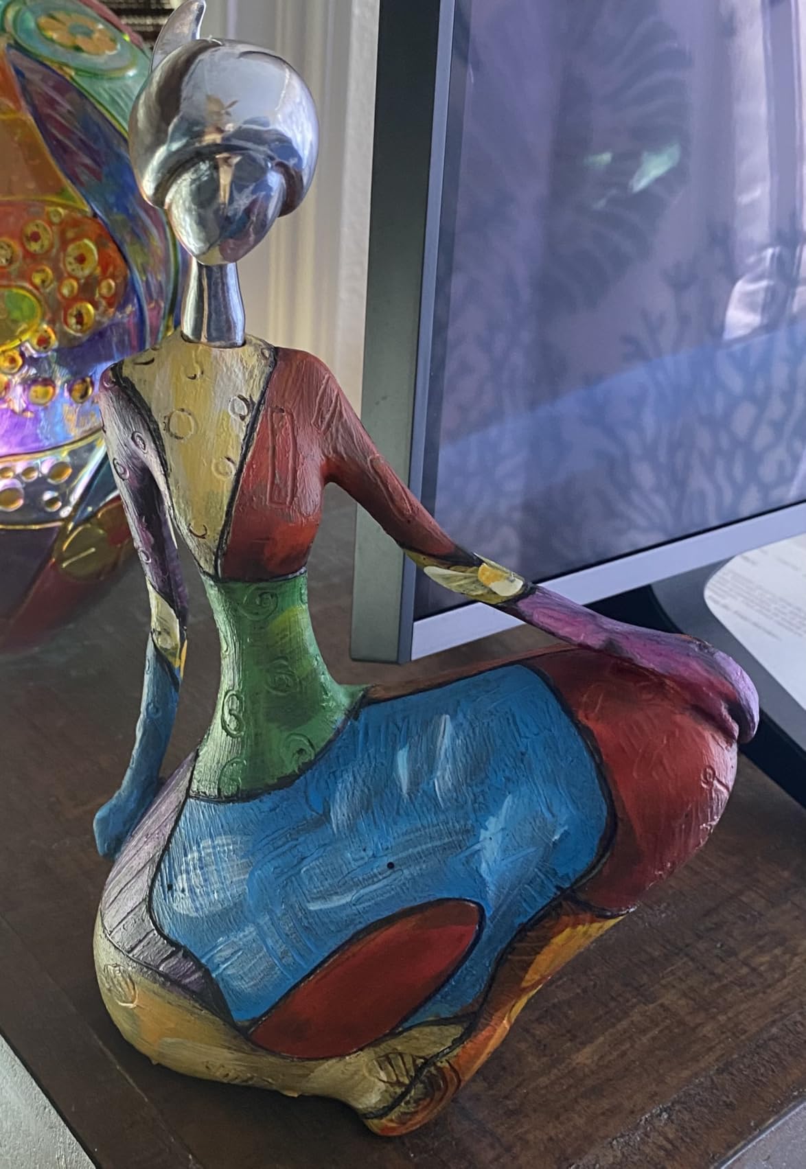 Octdays Art Female Sculpture Figurine, Colorful Yoga Statue for Home Decor | Modern Colorful Resin Abstract Art Sculpture Decor, Collectible Figurine For Living Room, Shelf, Coffee Table Decor customer photo 1