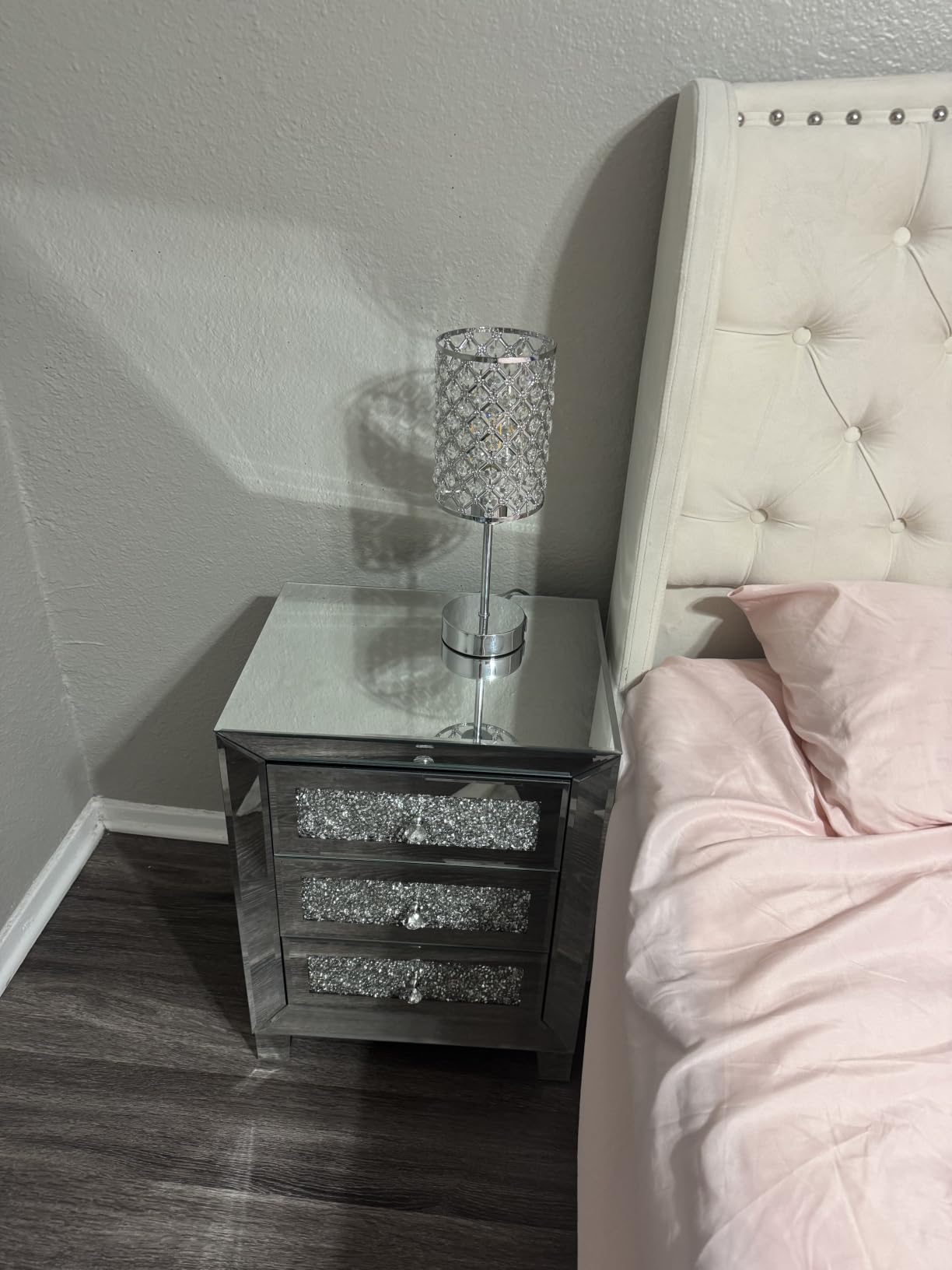 Touch Control Table Lamp, Black Crystal Table Lamps Set of 2 with 2 USB Charging Ports, Dimmable Bedside Nightstand Lamps for Living Room, Bedroom, Guest Room, Bulbs Included customer photo 1