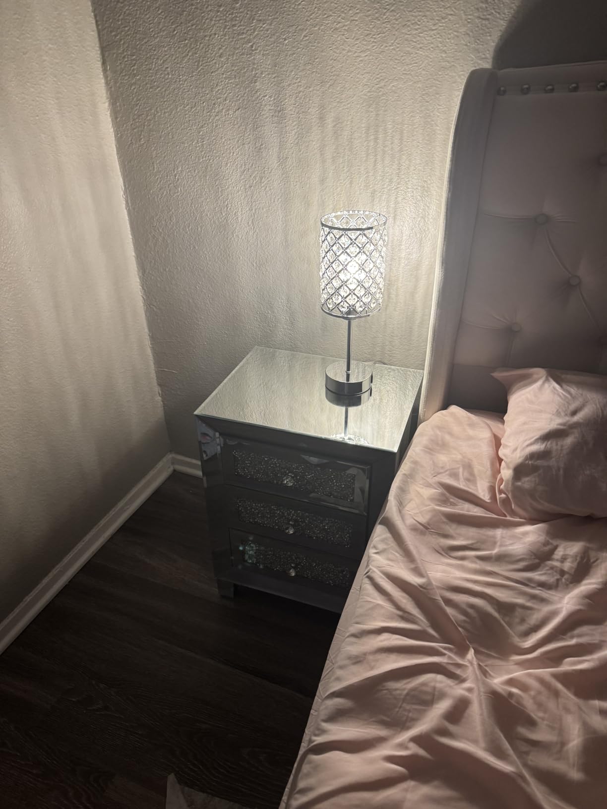 Touch Control Table Lamp, Black Crystal Table Lamps Set of 2 with 2 USB Charging Ports, Dimmable Bedside Nightstand Lamps for Living Room, Bedroom, Guest Room, Bulbs Included customer photo 2