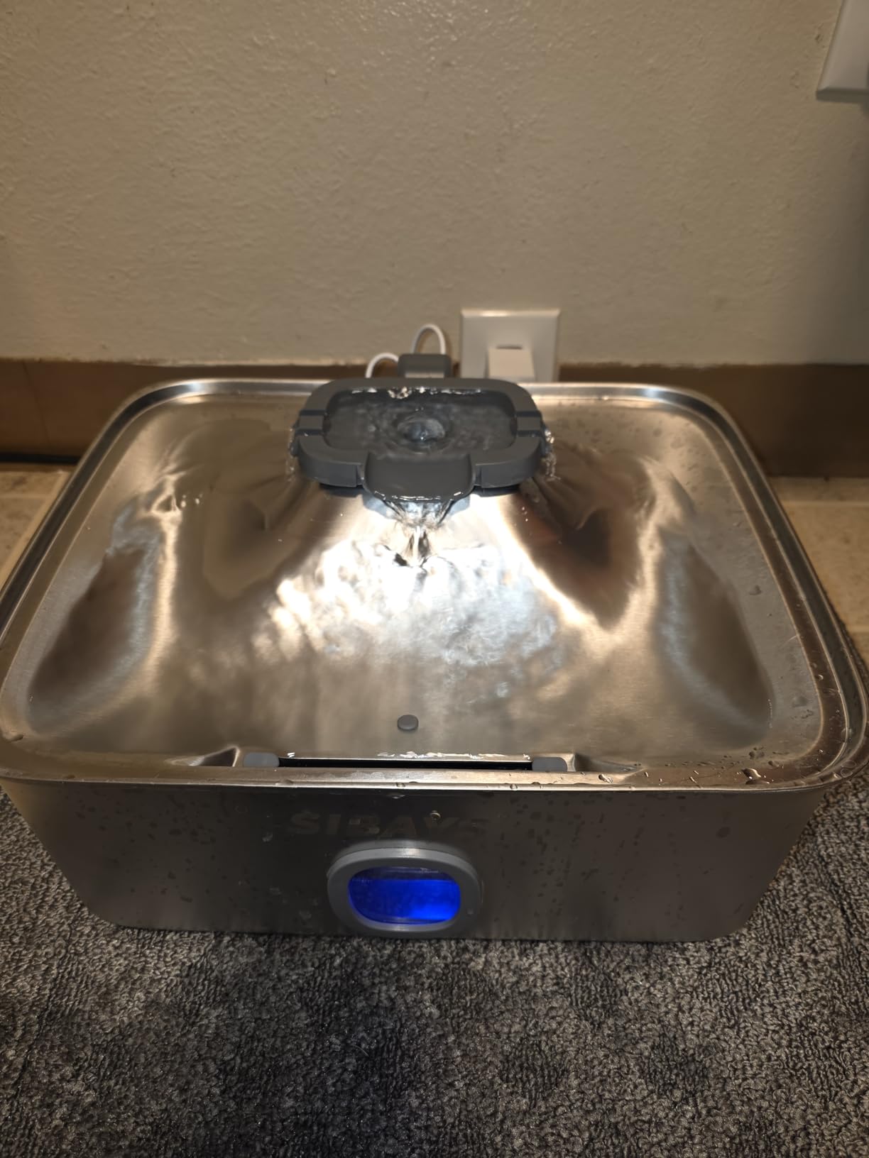 SIBAYS 4Gal/15L Large Dog Water Fountain, Stainless Steel Pet Fountain with Water Window & LED Light, Ultra Quiet Automatic Dog Water Bowl Dispenser for Large Dogs & Multi-pet, Easy to Clean FS76 customer photo 1
