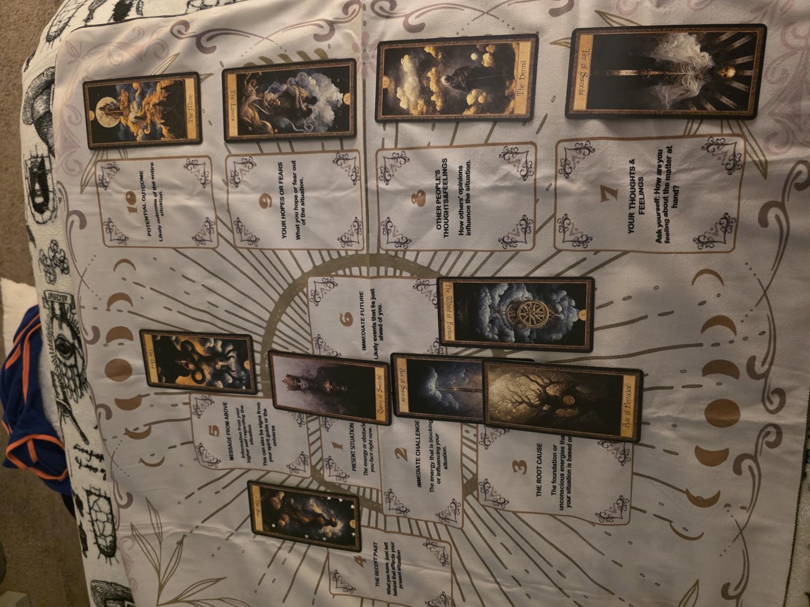 Knana Altar Cloth Tarot Cloth Celtic Cross Tarot Mat for Reading (White) | Easy to Clean and Durable | Celtic Cross Pattern | for Beginners of Tarot Cards | Large Tarot Cloth | Velvet Material customer photo 1