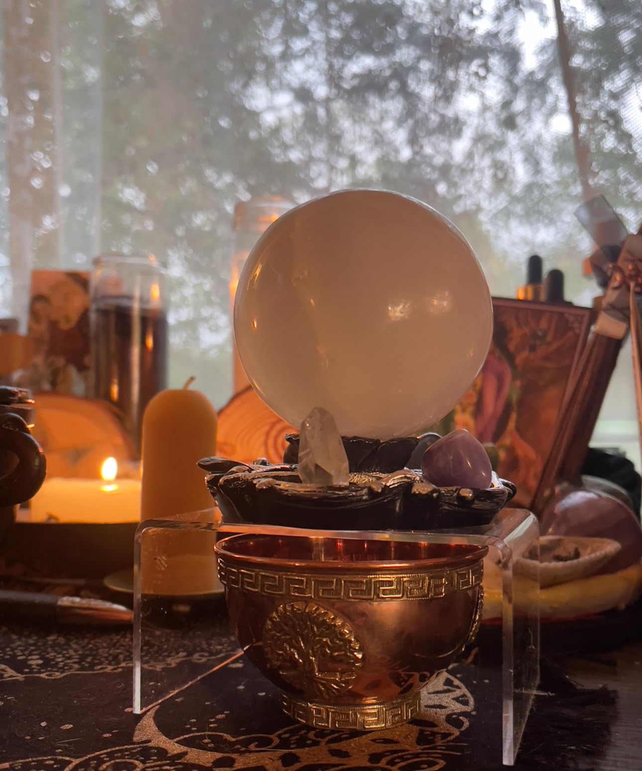 Pentacle Altar Crystal Ball Tealight Holder Ritual Tarot Decor - Witchcraft Wiccan Supplies customer photo 1