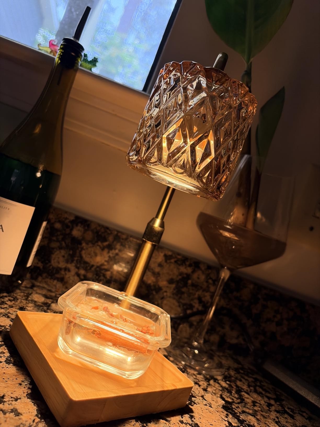 Candle Warmer Lamp with Timer,Wax Melt Warmer Housewarming Gifts for Women | Dimmable Adjustable Height, Vintage Home Decor with Elegant Amber Glass,Candle Warmer for Jar Candles customer photo 1