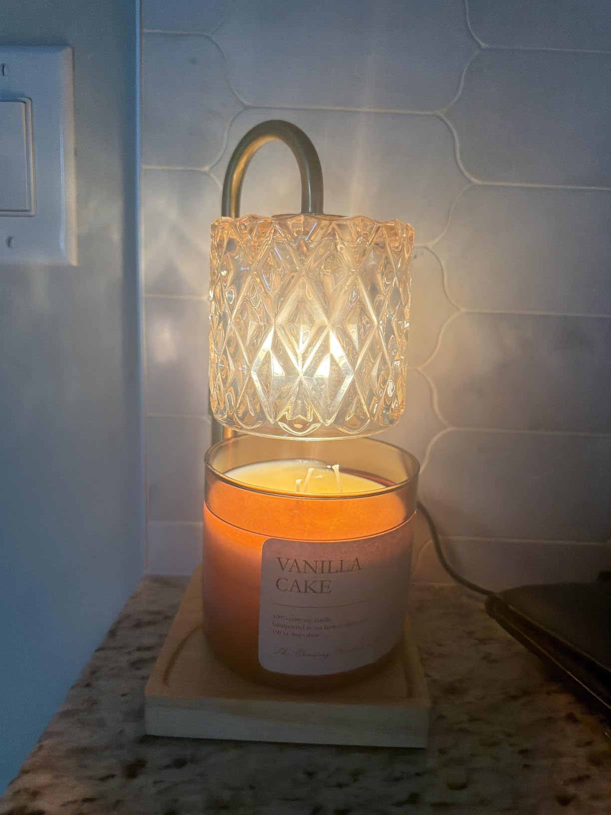 Candle Warmer Lamp with Timer,Wax Melt Warmer Housewarming Gifts for Women | Dimmable Adjustable Height, Vintage Home Decor with Elegant Amber Glass,Candle Warmer for Jar Candles customer photo 2