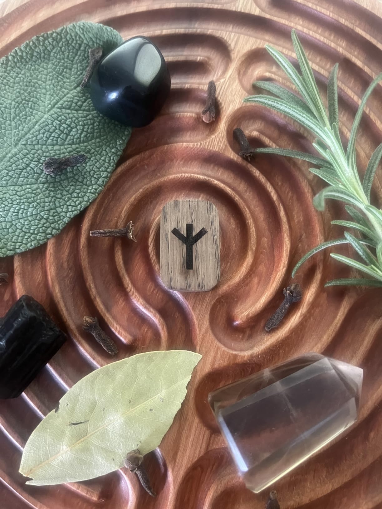 CRAFTERIAN Handcrafted Wooden Rune Set - 25 Norse Viking Elder Futhark Runes with Cotton Bag - Divination, Witchcraft, and Meditation Tool customer photo 1