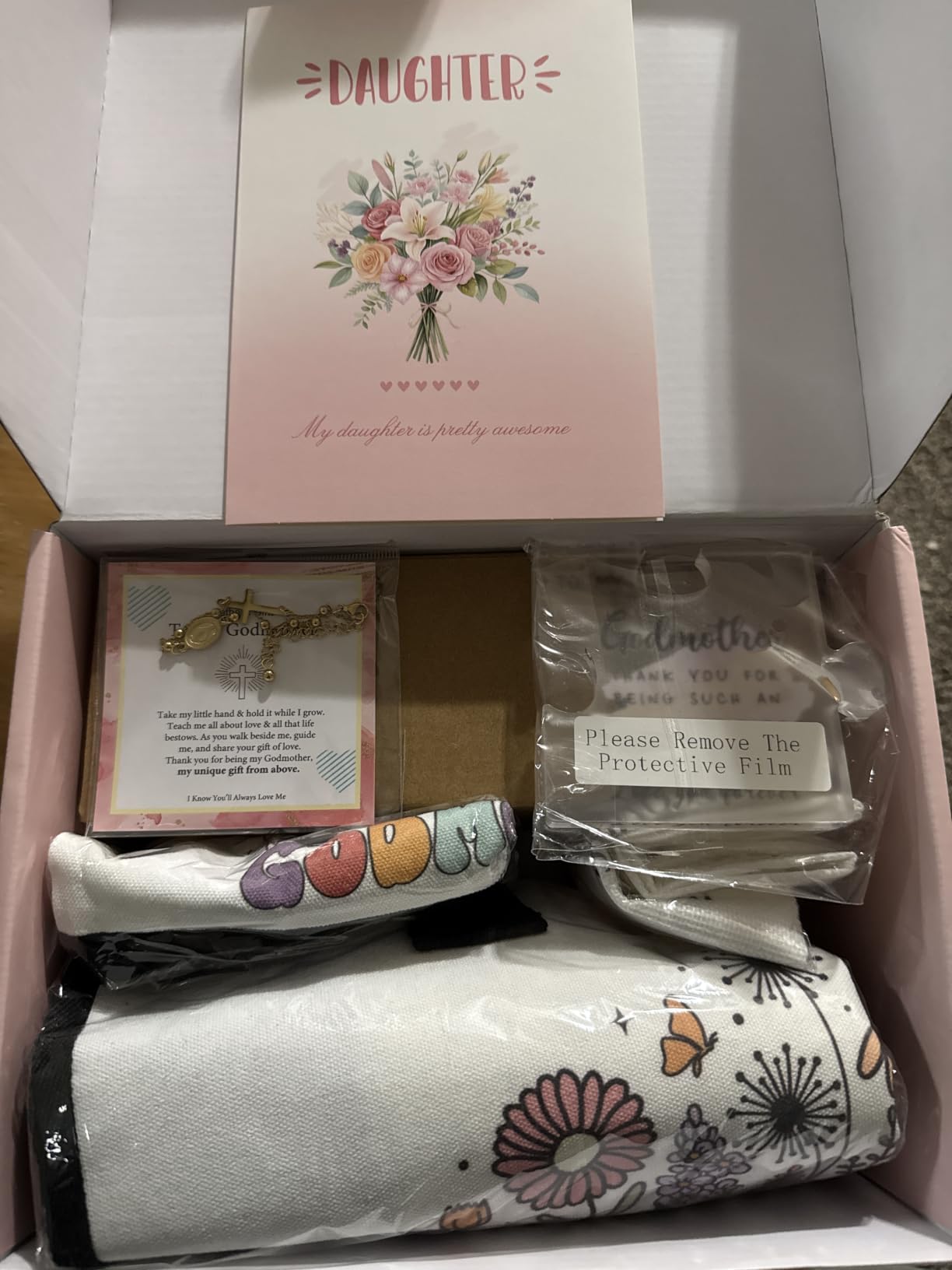 Christian Gifts for Women Faith Based Gift Inspirational Gifts for Women Birthday Unique Catholic Gift Bible Accessories Include Bible Verse Jar Butterfly Decorations Socks Glass Can Candles Tote Bag customer photo 1
